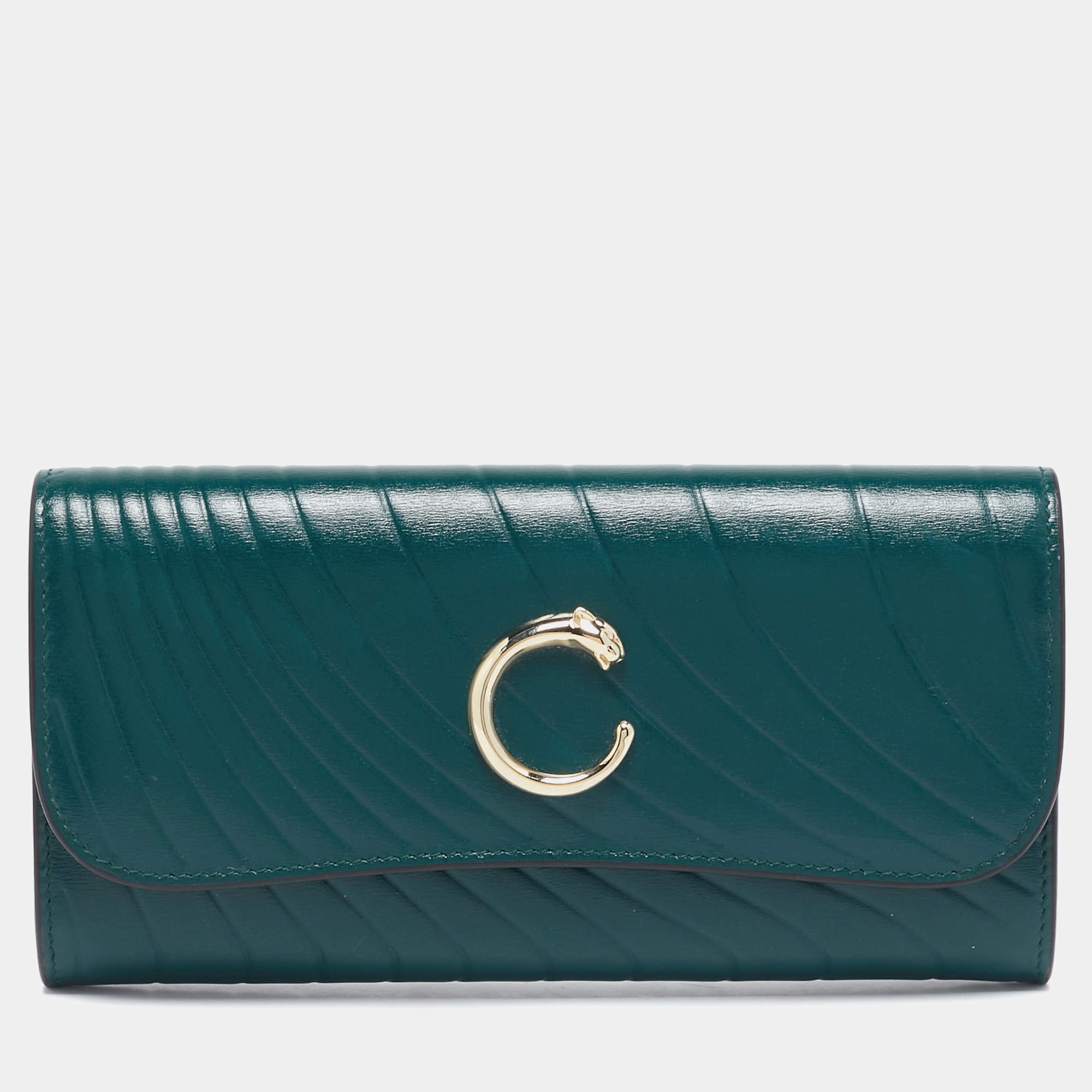 Cartier Green Quilted Leather Panthère De Cartier International Wallet