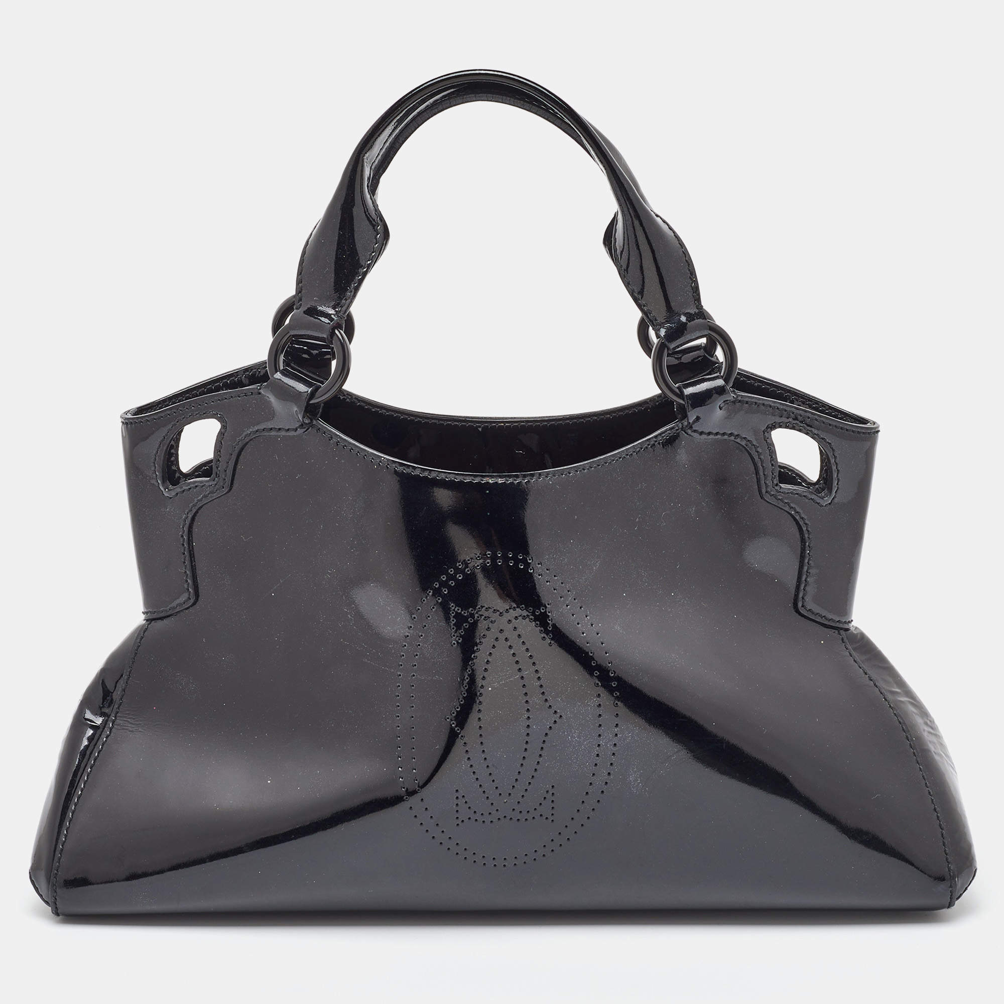 Cartier Black Patent Leather Small Marcello De Cartier Bag