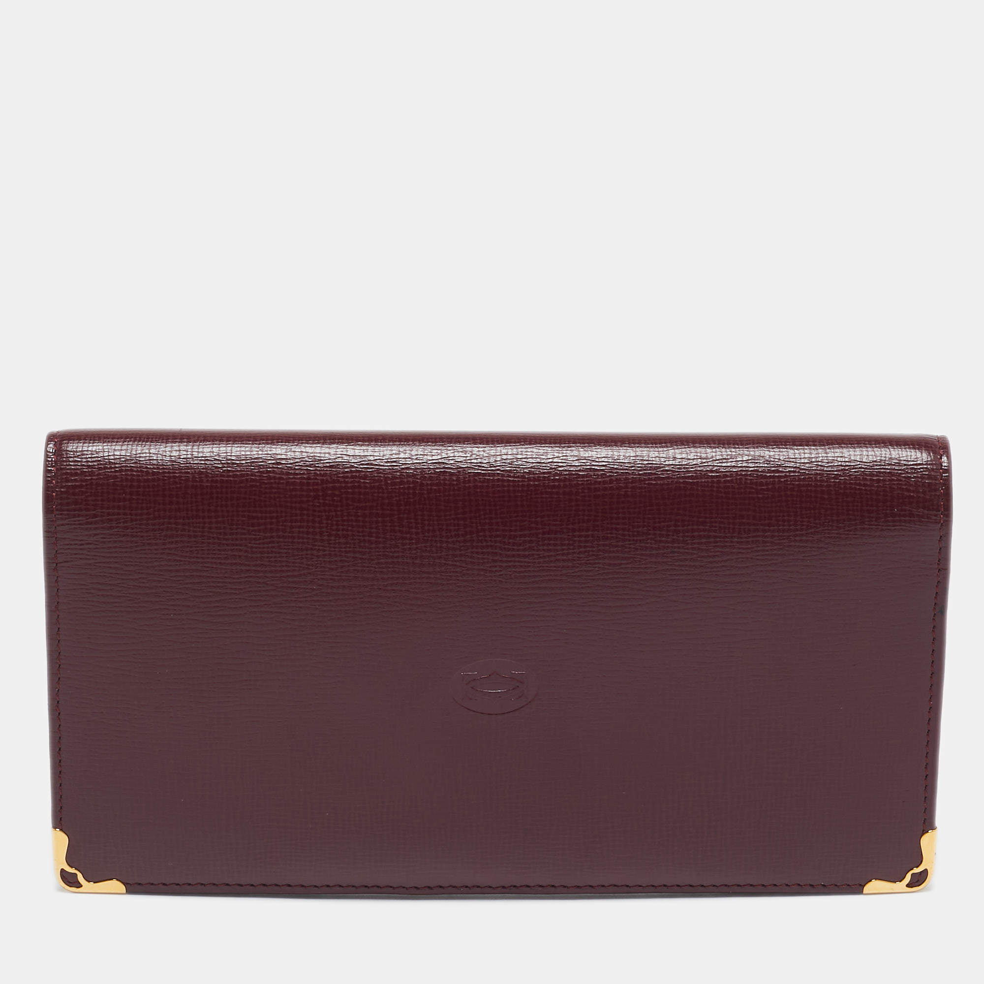Pre Owned Cartier Red Leather Must de Cartier Continental Wallet