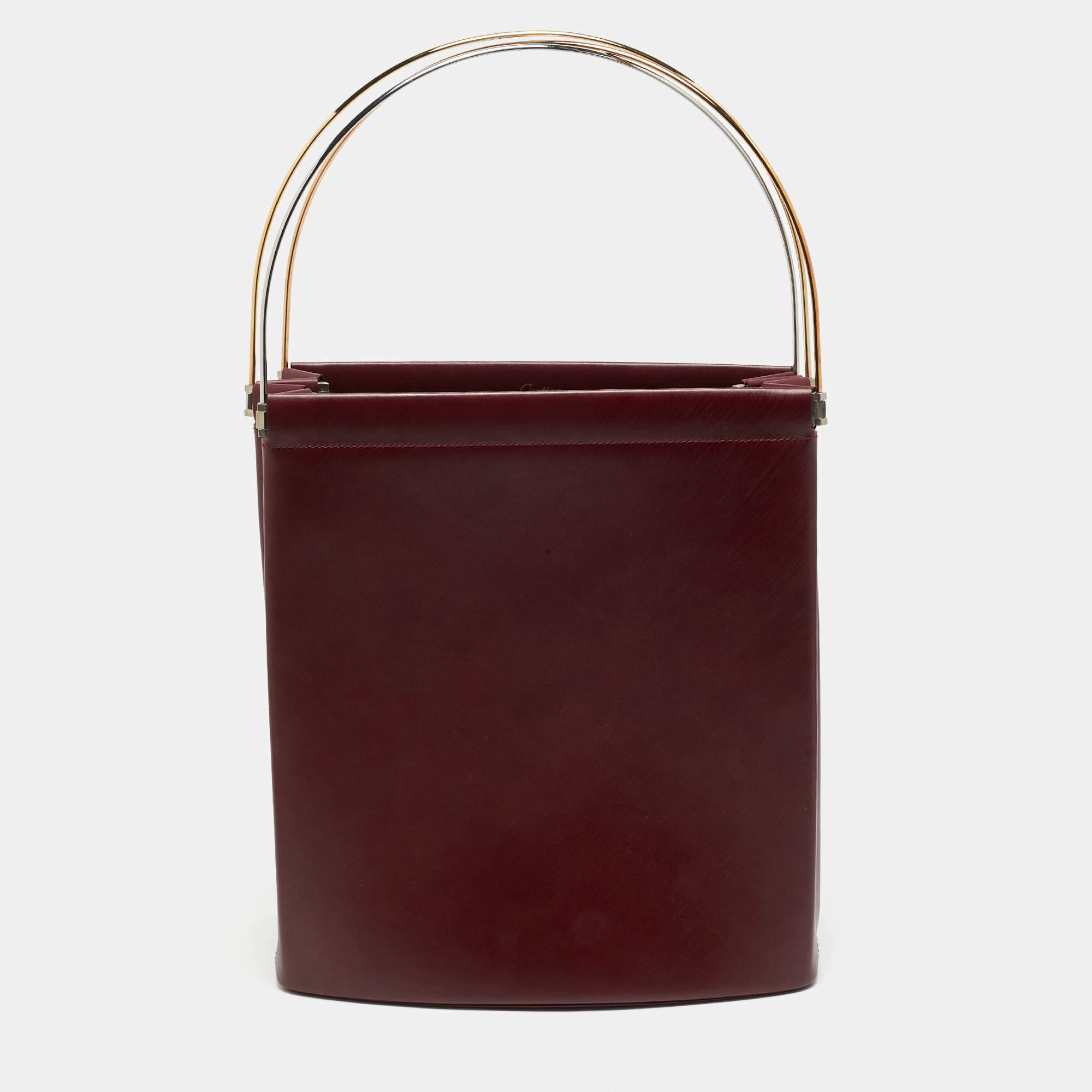 Cartier Burgundy Leather Trinity Bag