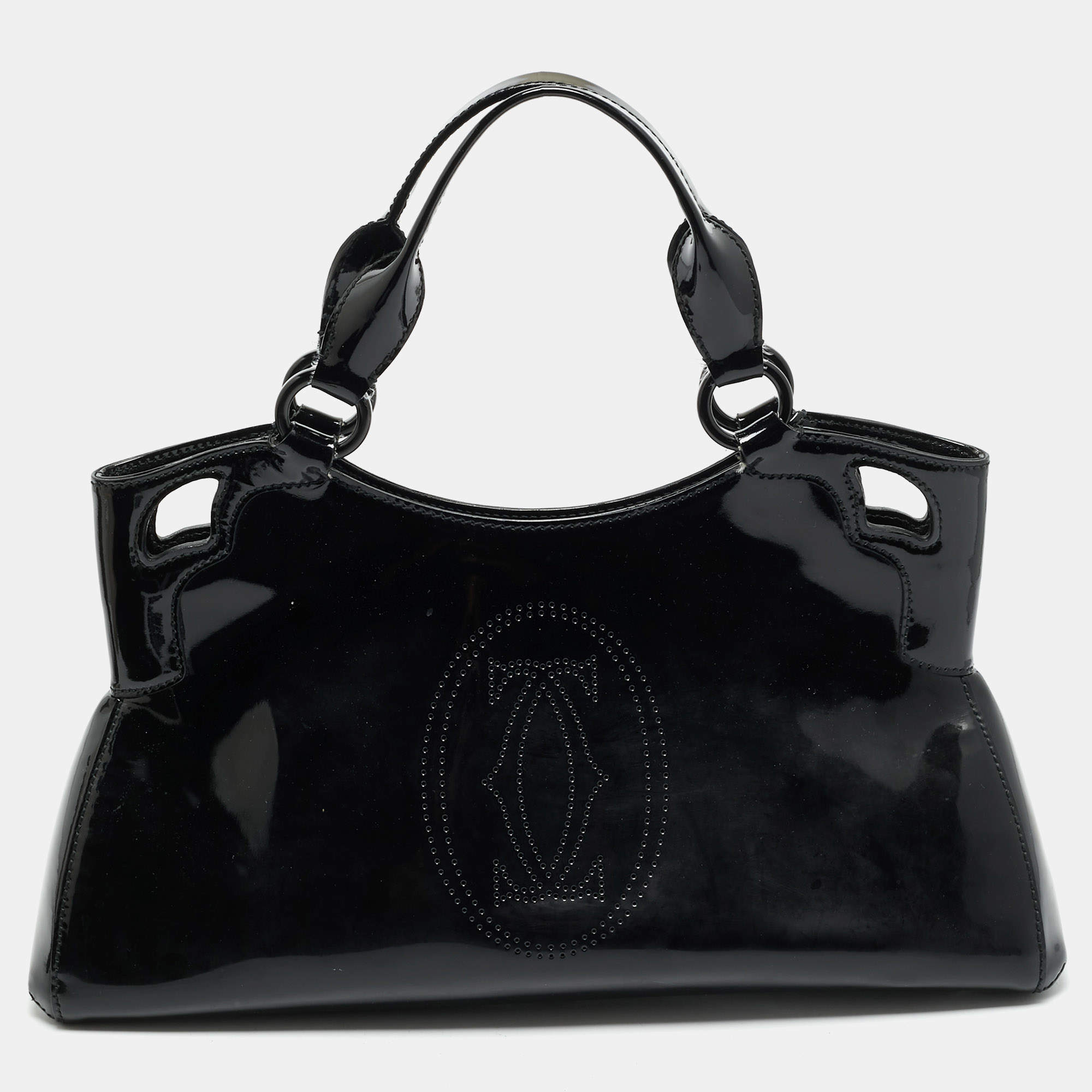 Cartier Black Patent Leather Small Marcello De Cartier Bag