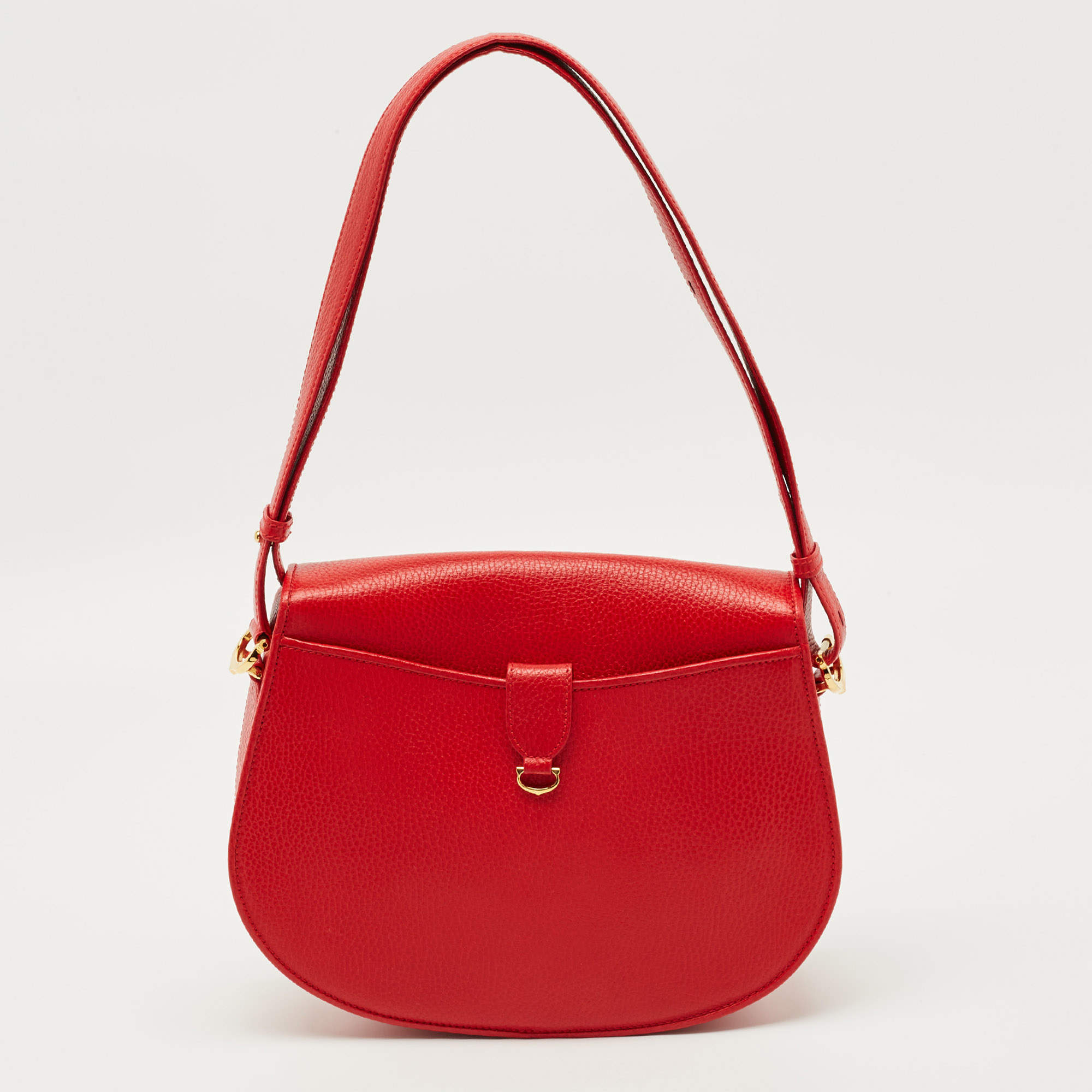 Pre Owned Cartier Red Leather Must de Cartier Saddle Bag