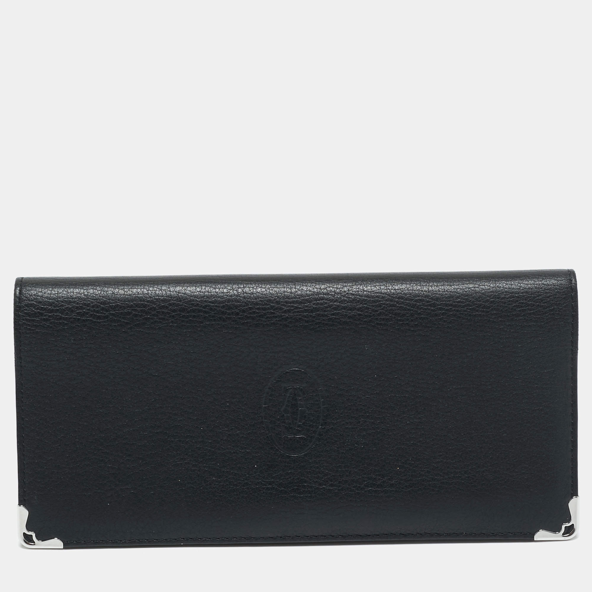 Pre Owned محفظة كارتييه موست دو كارتييه إنترناشيونال جلد أسود بسحاب 