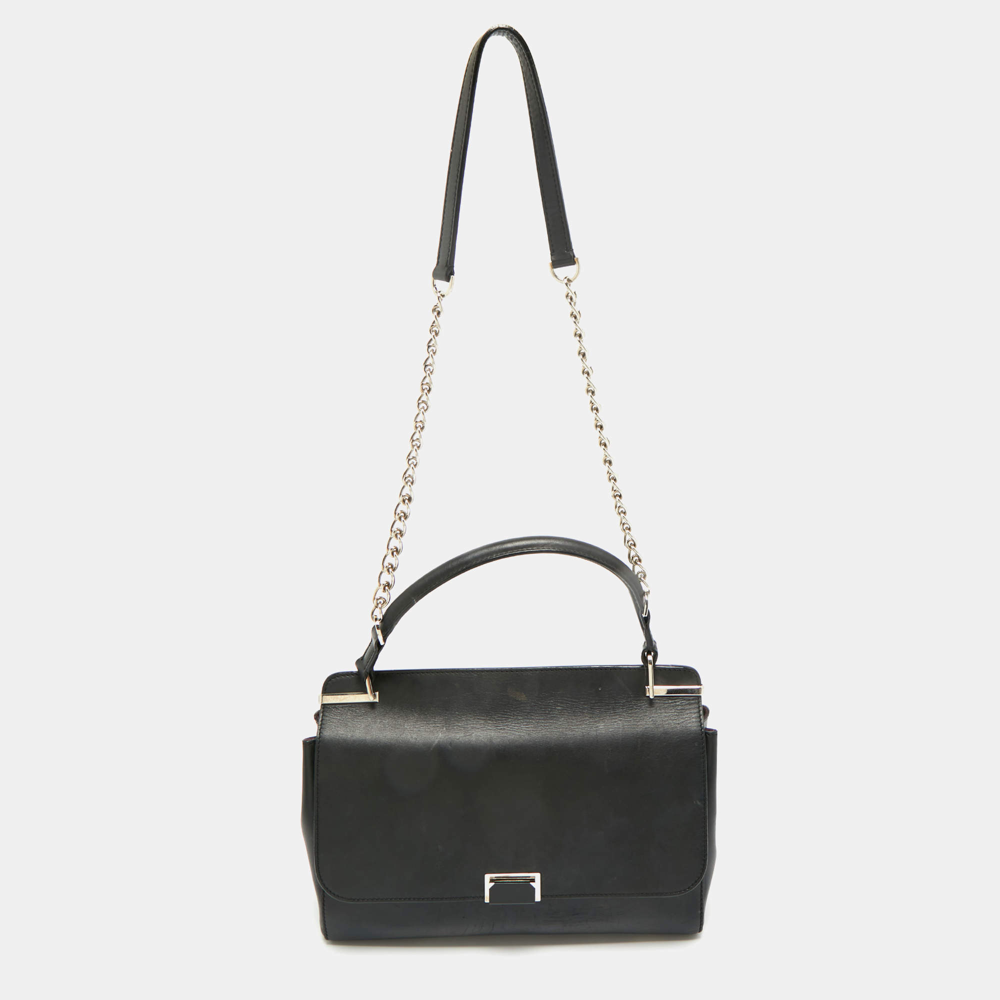 Pre Owned Cartier Black Leather Jeanne Toussaint Top Handle Bag