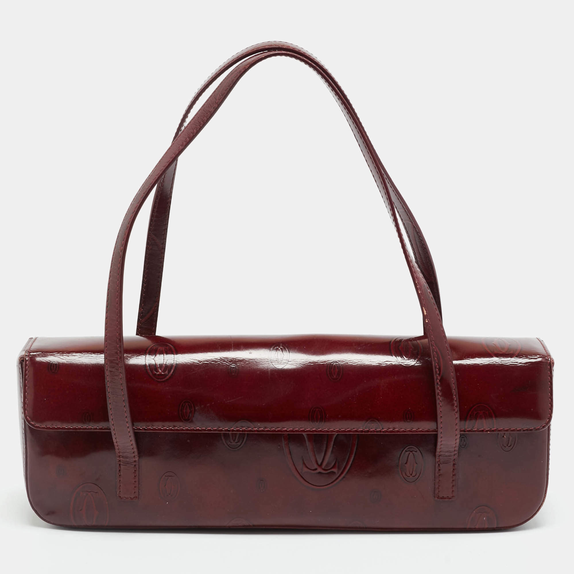 مملوكة مسبقًا Cartier Happy Birthday Cabochon Red Patent Leather Shoulder Bag