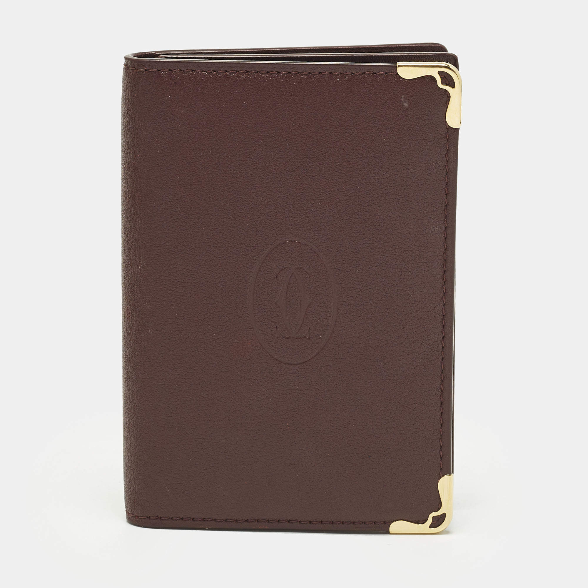 مملوكة مسبقًا  Cartier Must de Cartier Burgundy Leather Business Card Holder