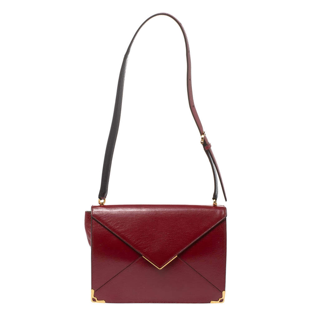 Cartier Red Leather Envelope Shoulder Bag