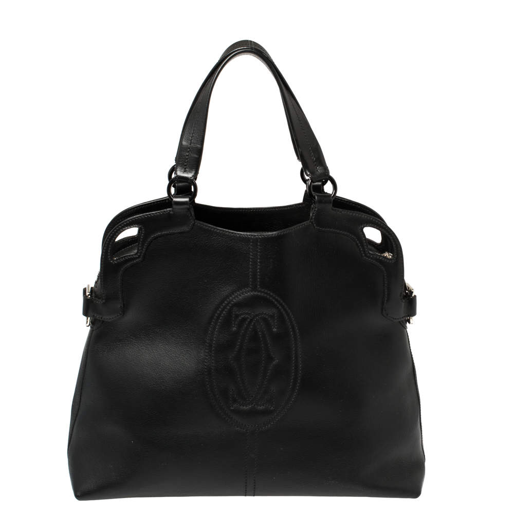 Pre Owned حقيبة كارتييه دو كارتييه مارسيلو جلد أسود