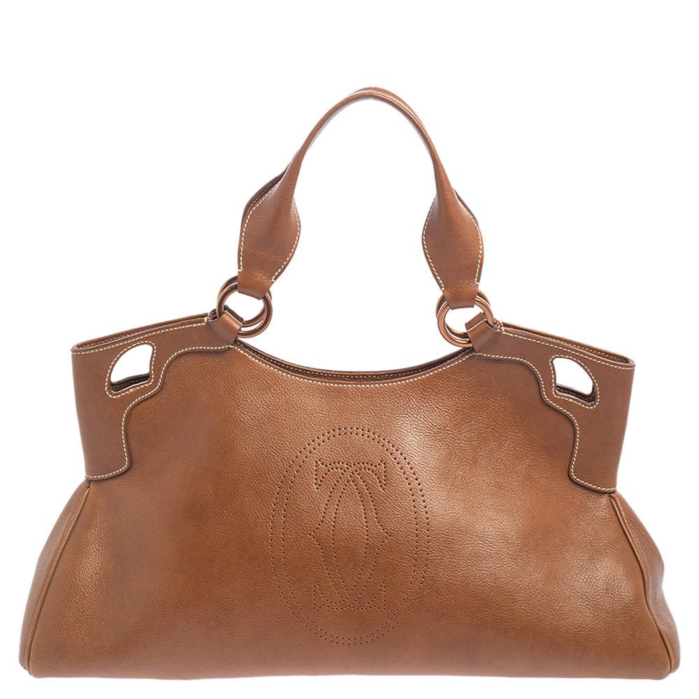 مملوكة مسبقًا Cartier Tan Leather Medium Marcello de Cartier Bag