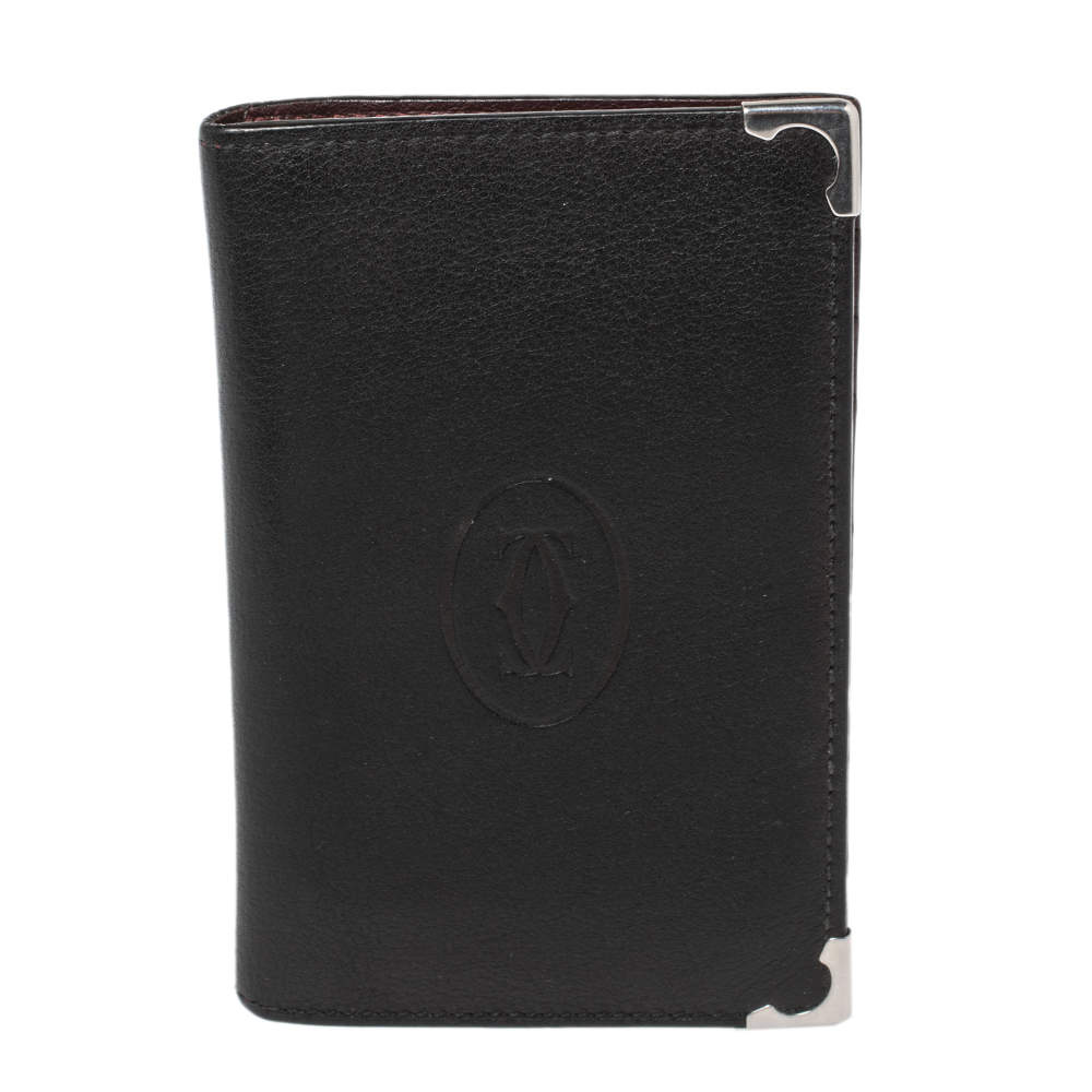 Pre Owned حافظة بطاقات كارتييه ماست دو كارتييه جلد أسود