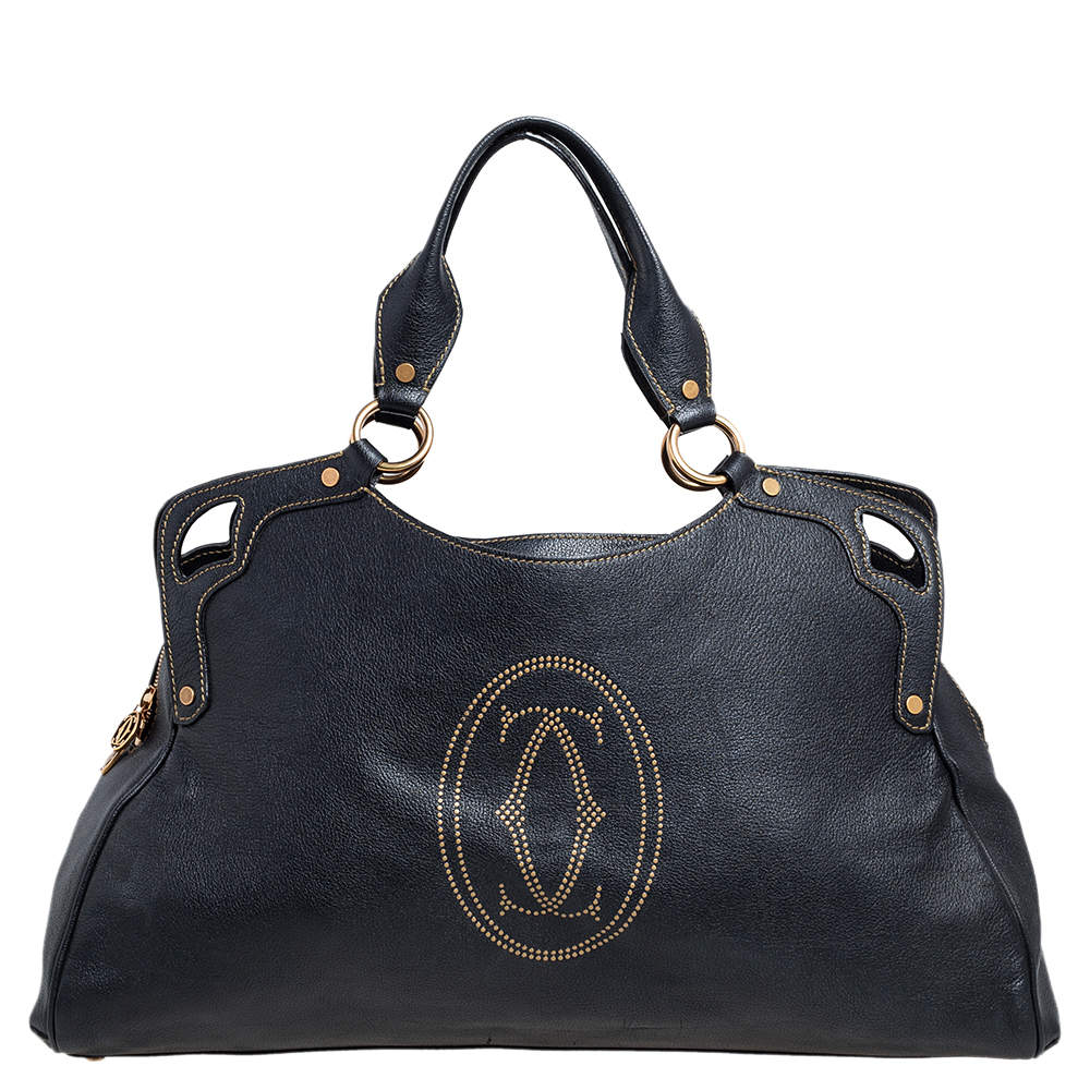 مملوكة مسبقًا Cartier Black Leather Marcello de Cartier Satchel