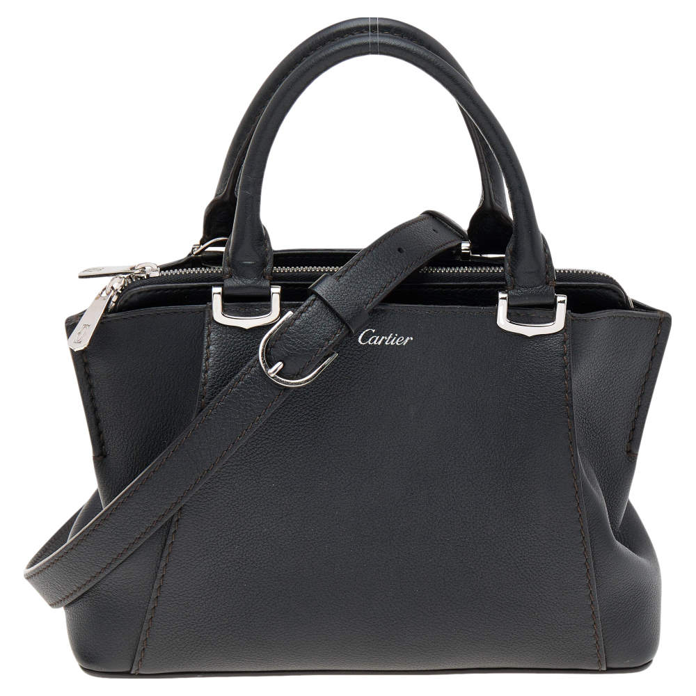 مملوكة مسبقًا حقيبة ساتشل كارتييه ميني سي دو كارتييه جلد أسود