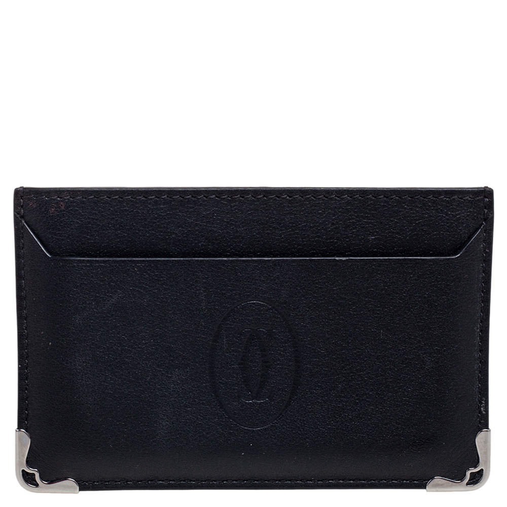 Pre Owned محفظة بطاقات كارتييه ماست دو كارتييه جلد أسود