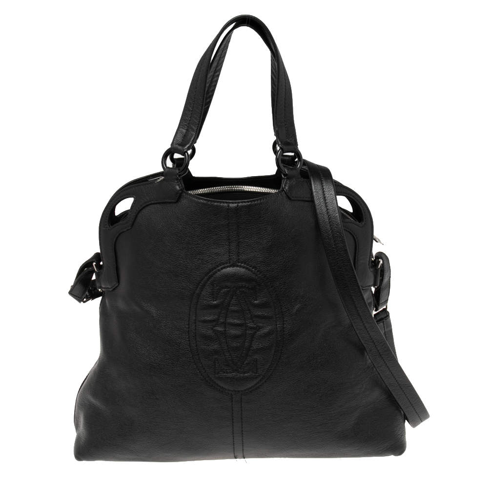 Pre Owned حقيبة ساتشل كارتيه مارسيلو دو كارتيه جلد أسود