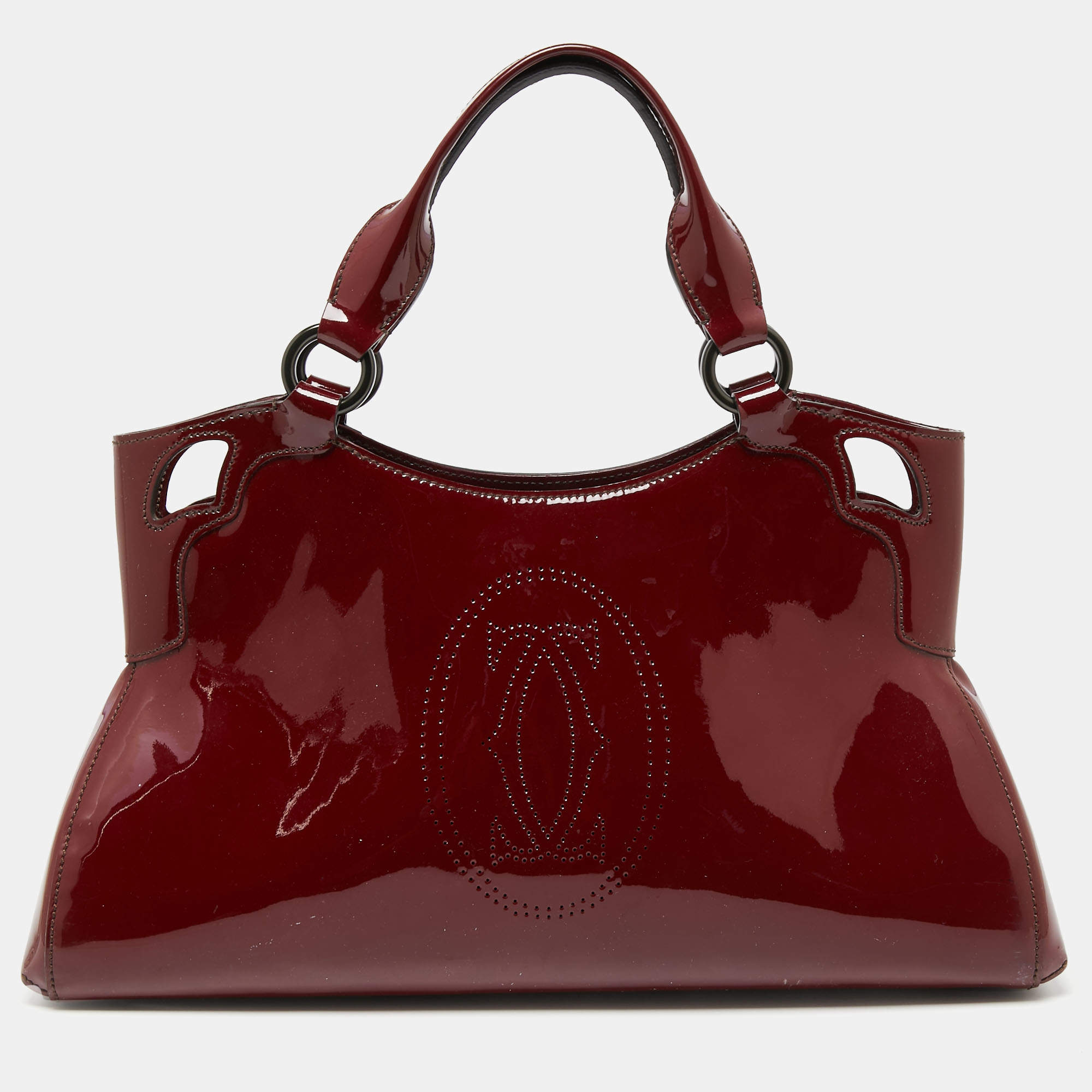 مملوكة مسبقًا Cartier Dark Burgundy Patent Leather Small Marcello De Cartier Bag