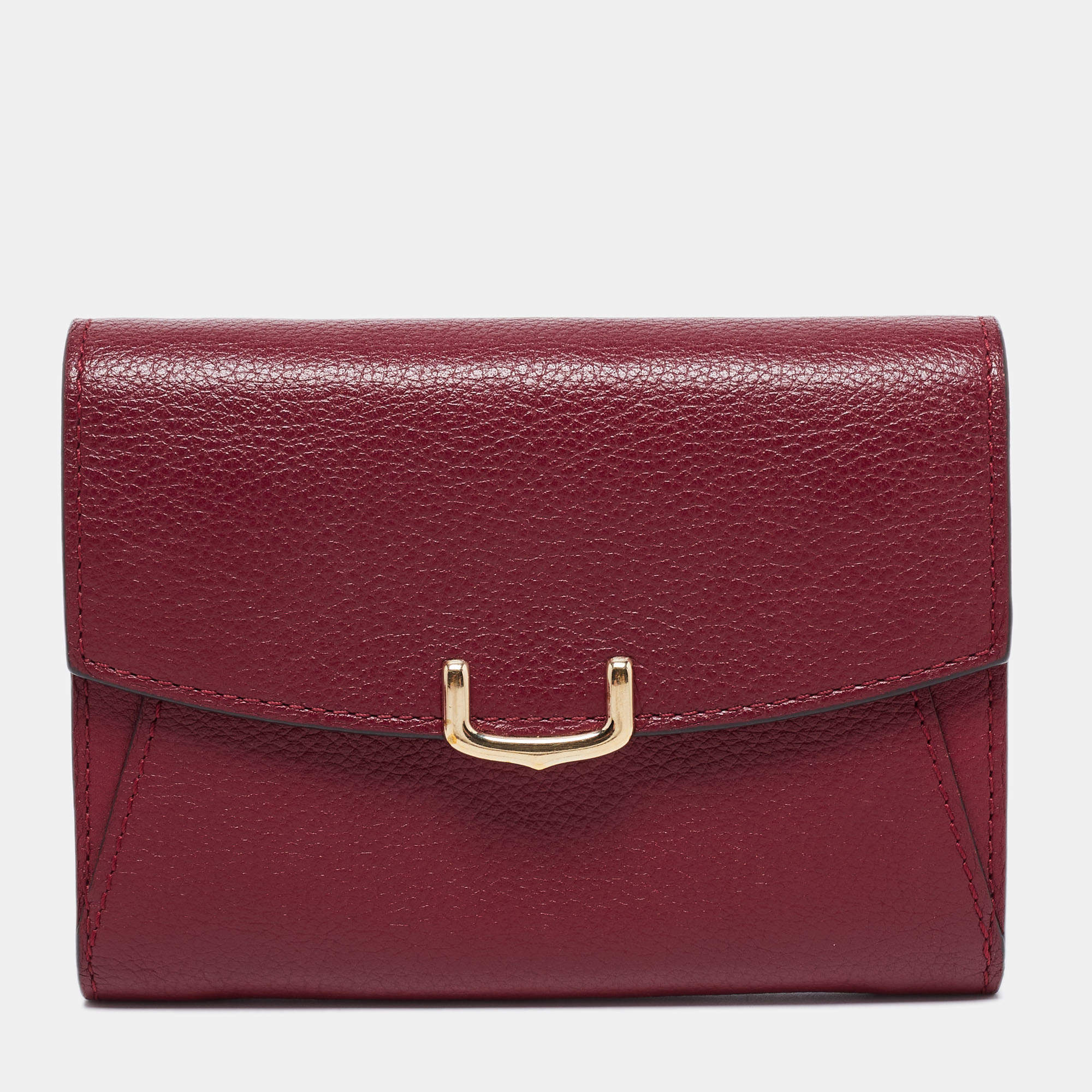 Cartier Red Leather Small C de Cartier Compact Wallet 