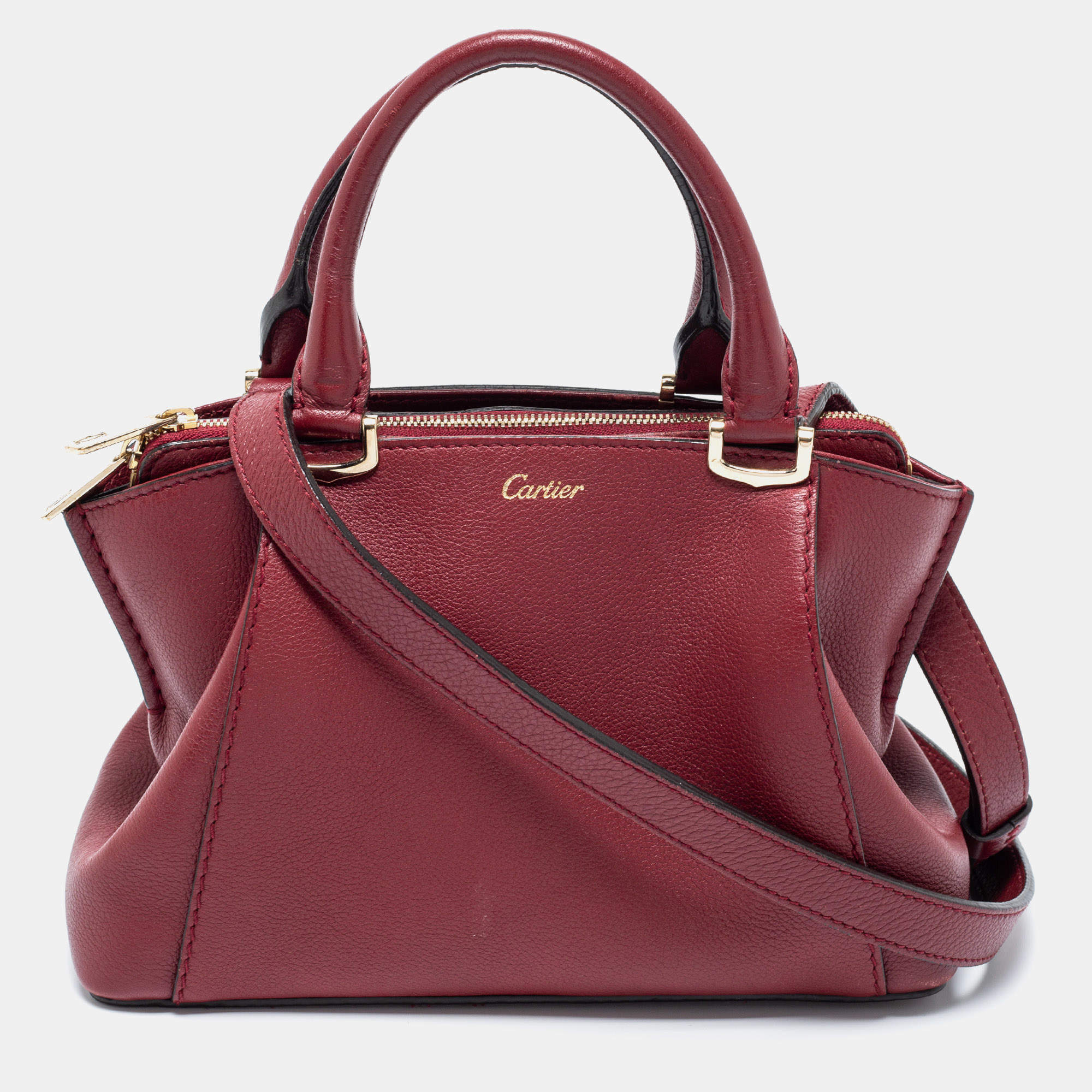 مملوكة مسبقًا Cartier Red Leather Mini C De Cartier Satchel