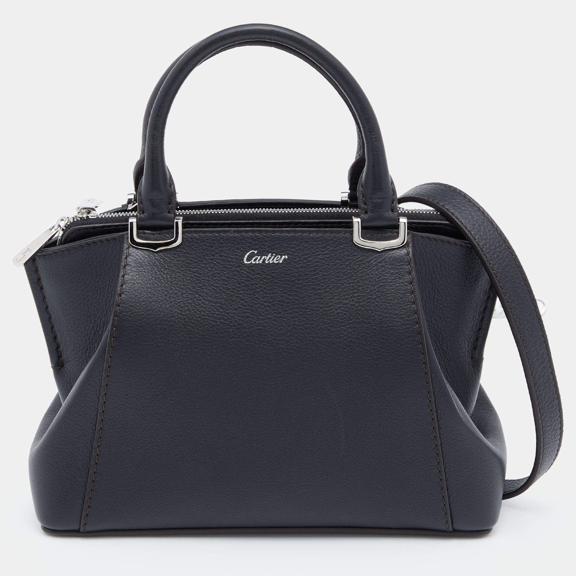 مملوكة مسبقًا Cartier Black Leather Mini C de Cartier Satchel