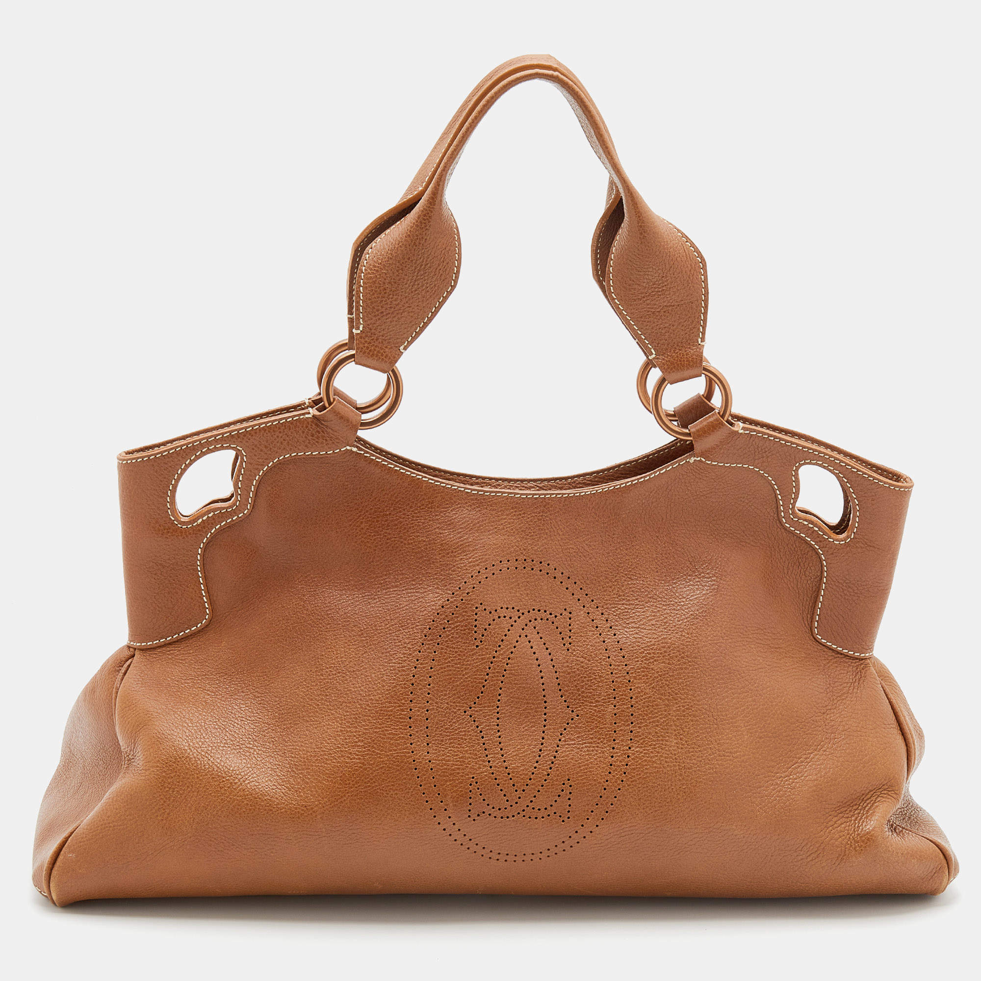 مملوكة مسبقًا Cartier Brown Leather Medium Marcello de Cartier Bag