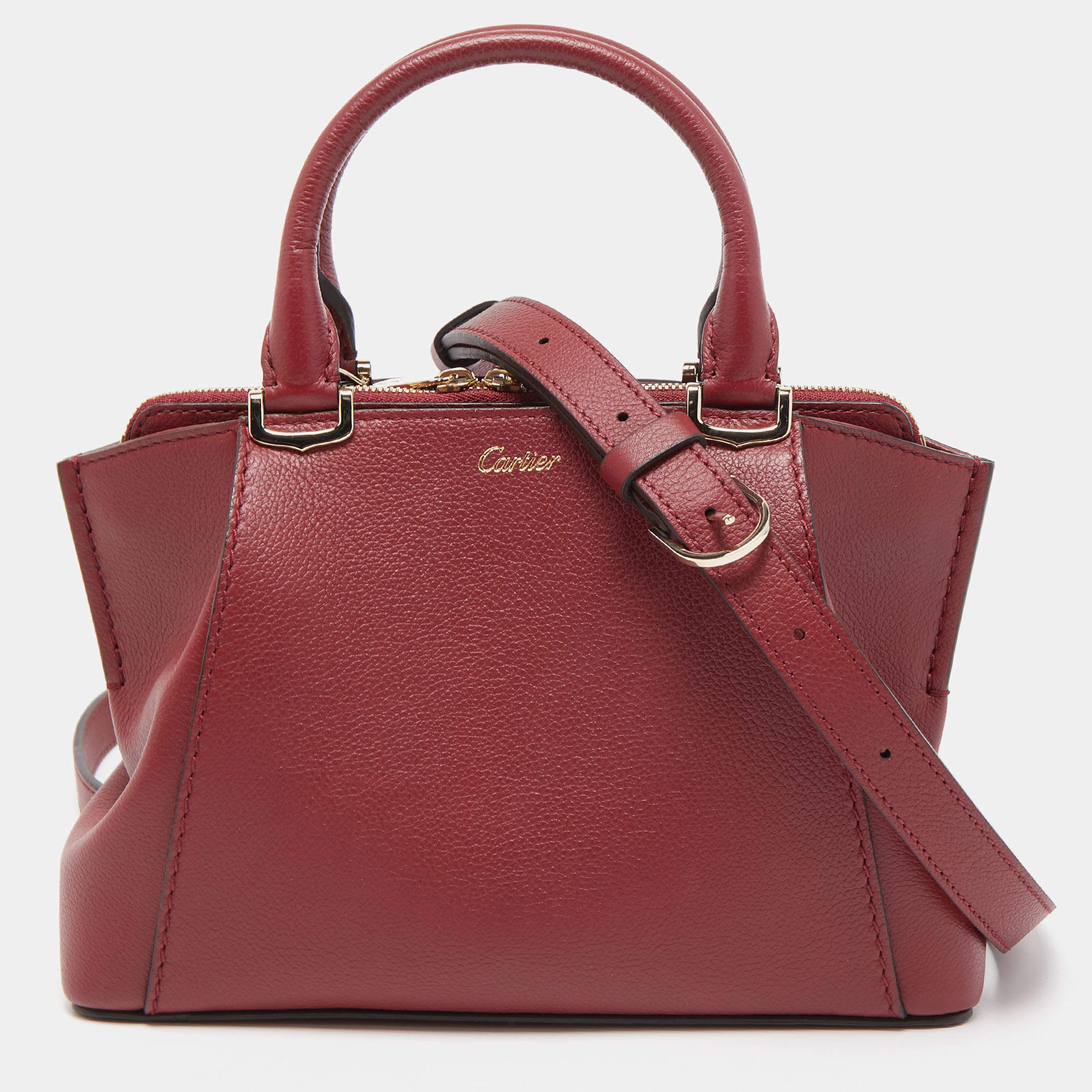 مملوكة مسبقًا Cartier Red Leather Mini C de Cartier Satchel