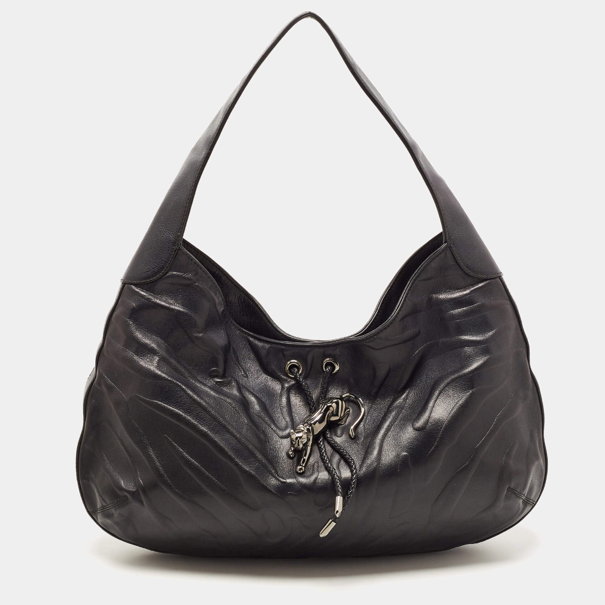 Cartier Black Leather Medium Panthere de Cartier Bag
