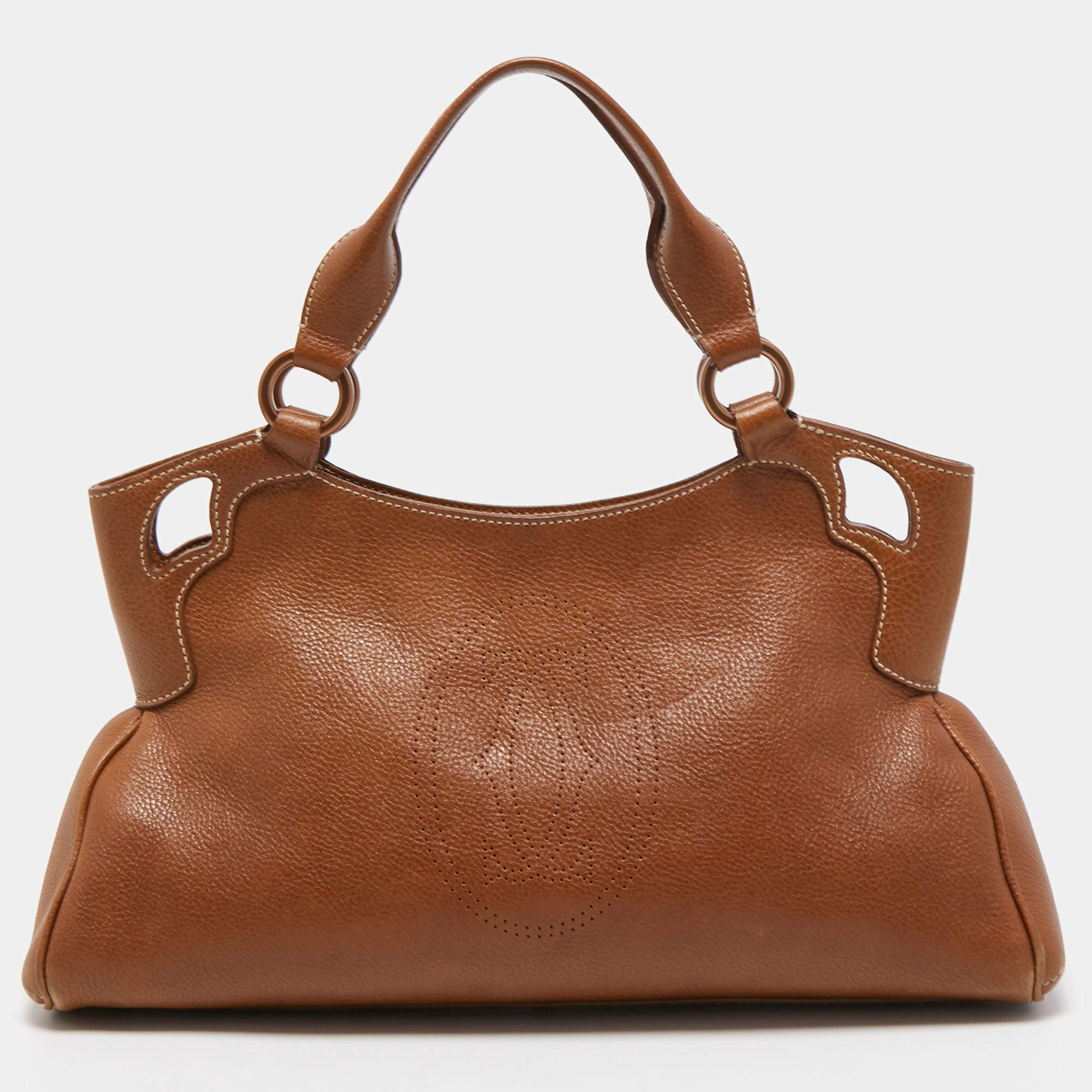 Cartier Brown Leather Small Marcello De Cartier Tote