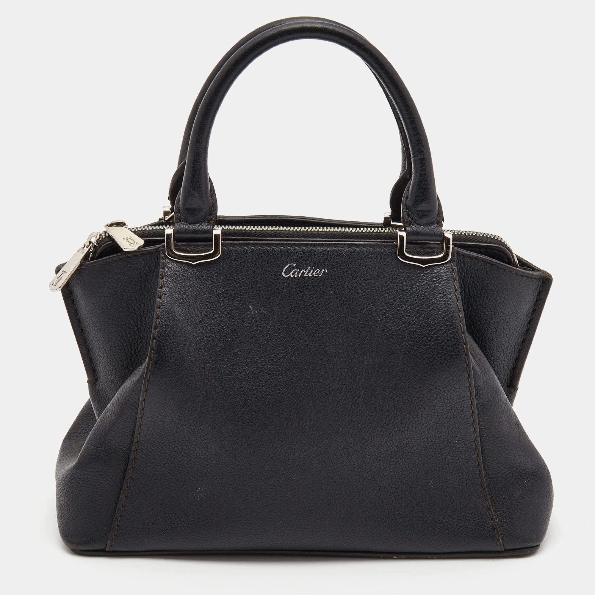 Cartier Black Leather Mini C de Cartier Satchel