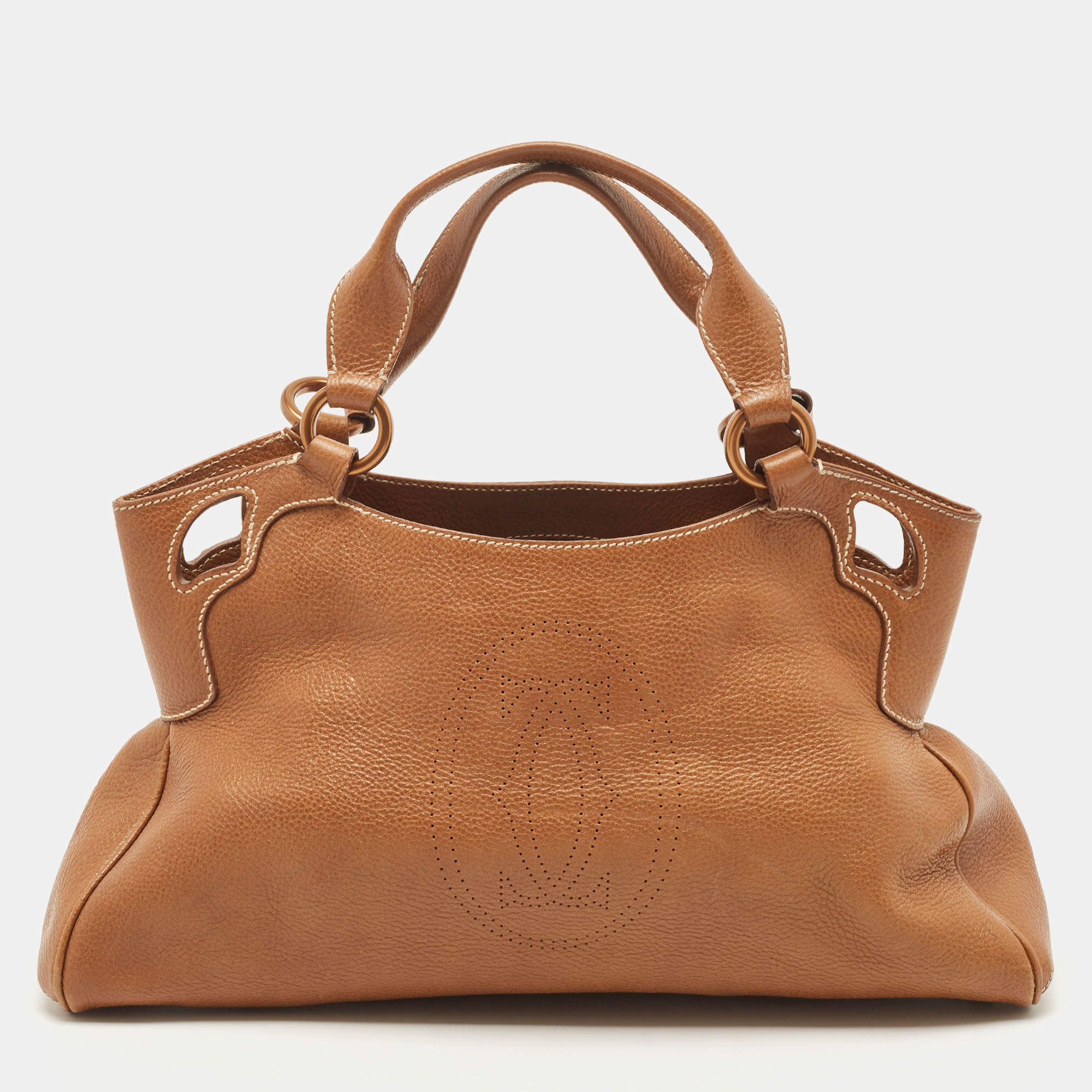 Pre Owned Cartier Brown Leather Marcello De Cartier Satchel