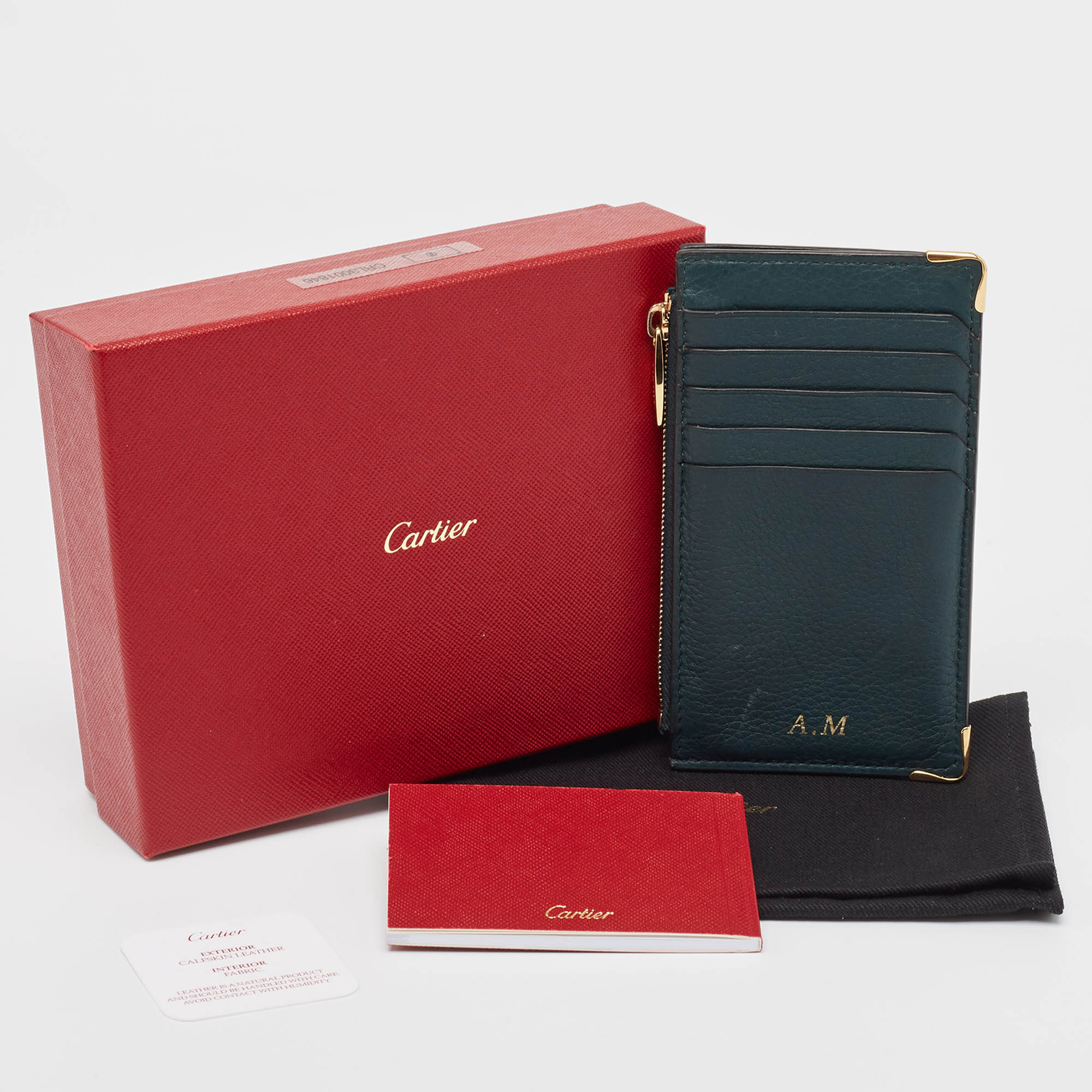 Cartier Paris Wallet Red Leather Cardholder Clutch selling Purse