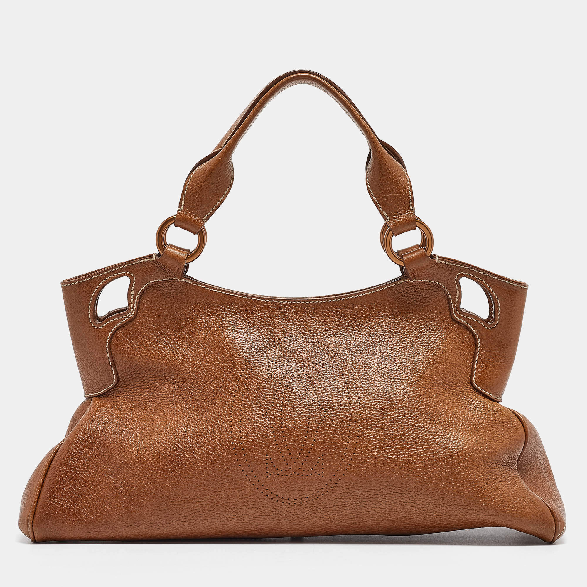 Pre Owned Cartier Brown Leather Small Marcello De Cartier Tote