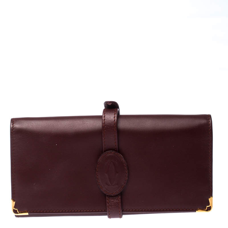 Cartier Maroon Leather Jewelry Pouch                    
