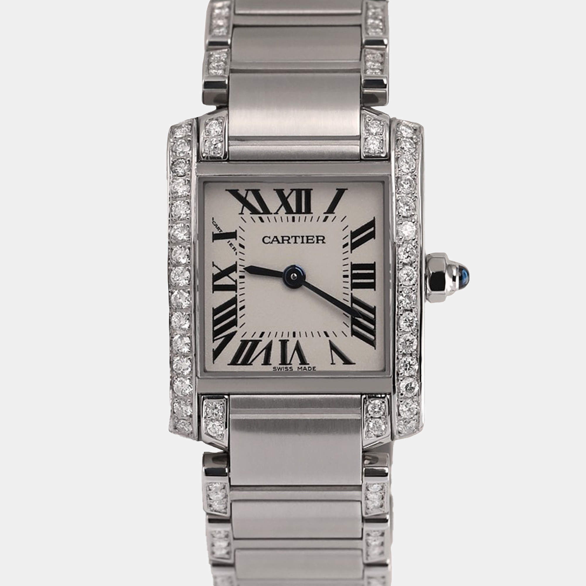 Cartier Customised Diamond Stainless Steel  W51008Q3 Quartz Women's Wristwatch 25 MM