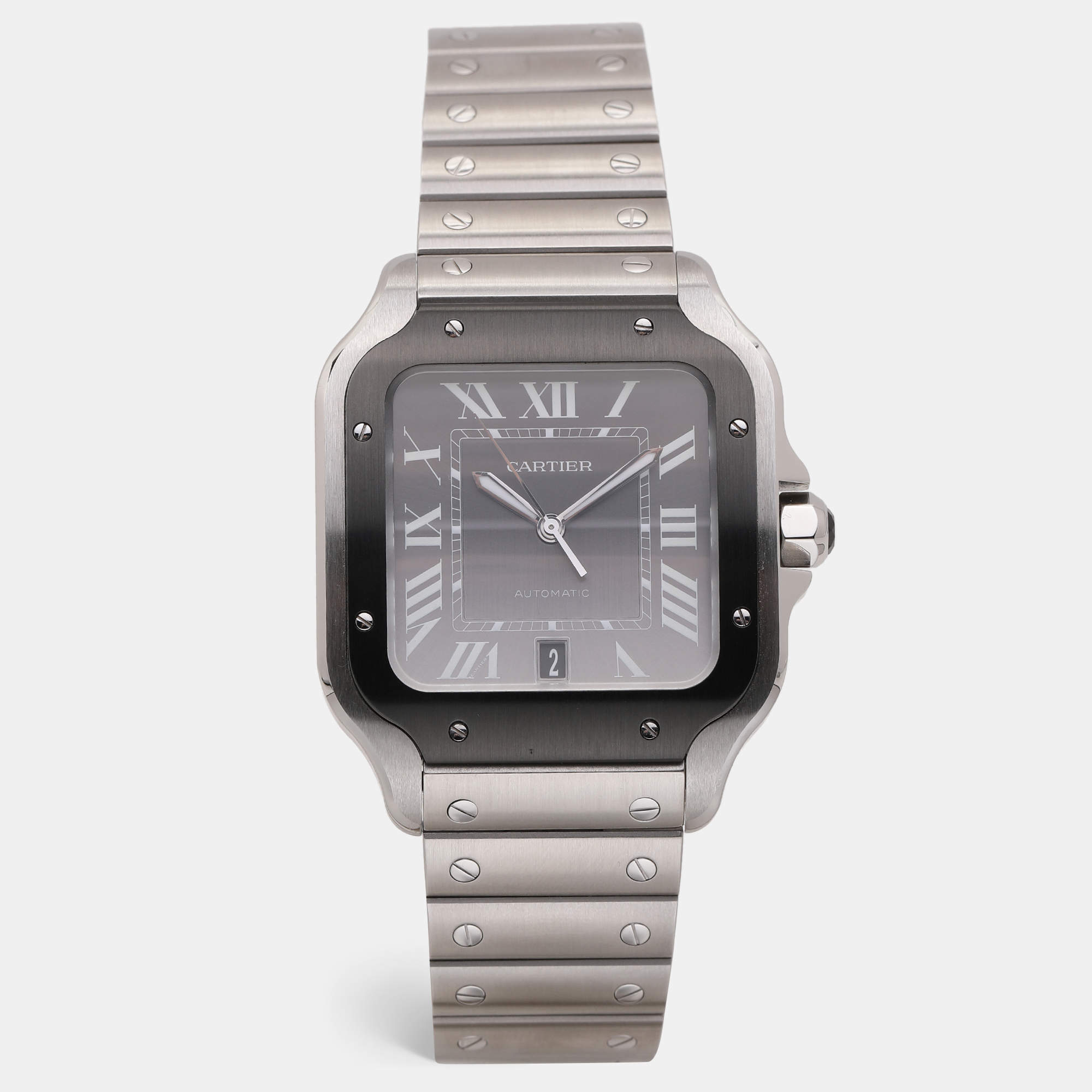 Cartier Grey Stainless Steel Santos De Cartier WSSA0037 Women's Wristwatch 39.8 mm