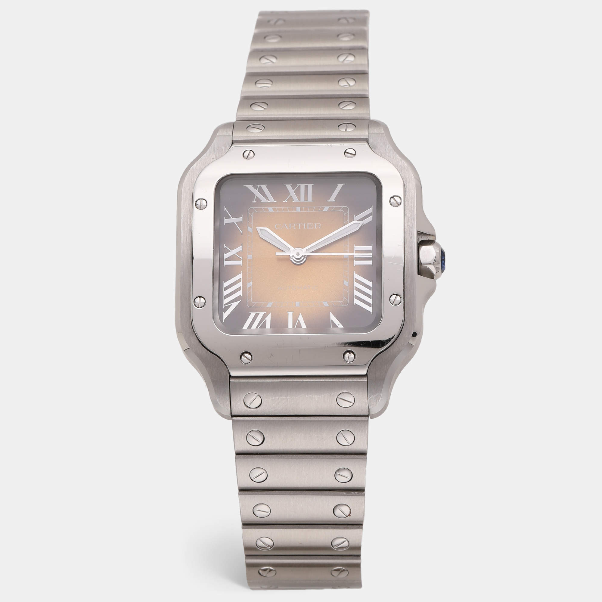 Pre Owned Cartier Vignette Brown Stainless Steel  Santos WSSA0065 Women's Wristwatch 35.10 mm