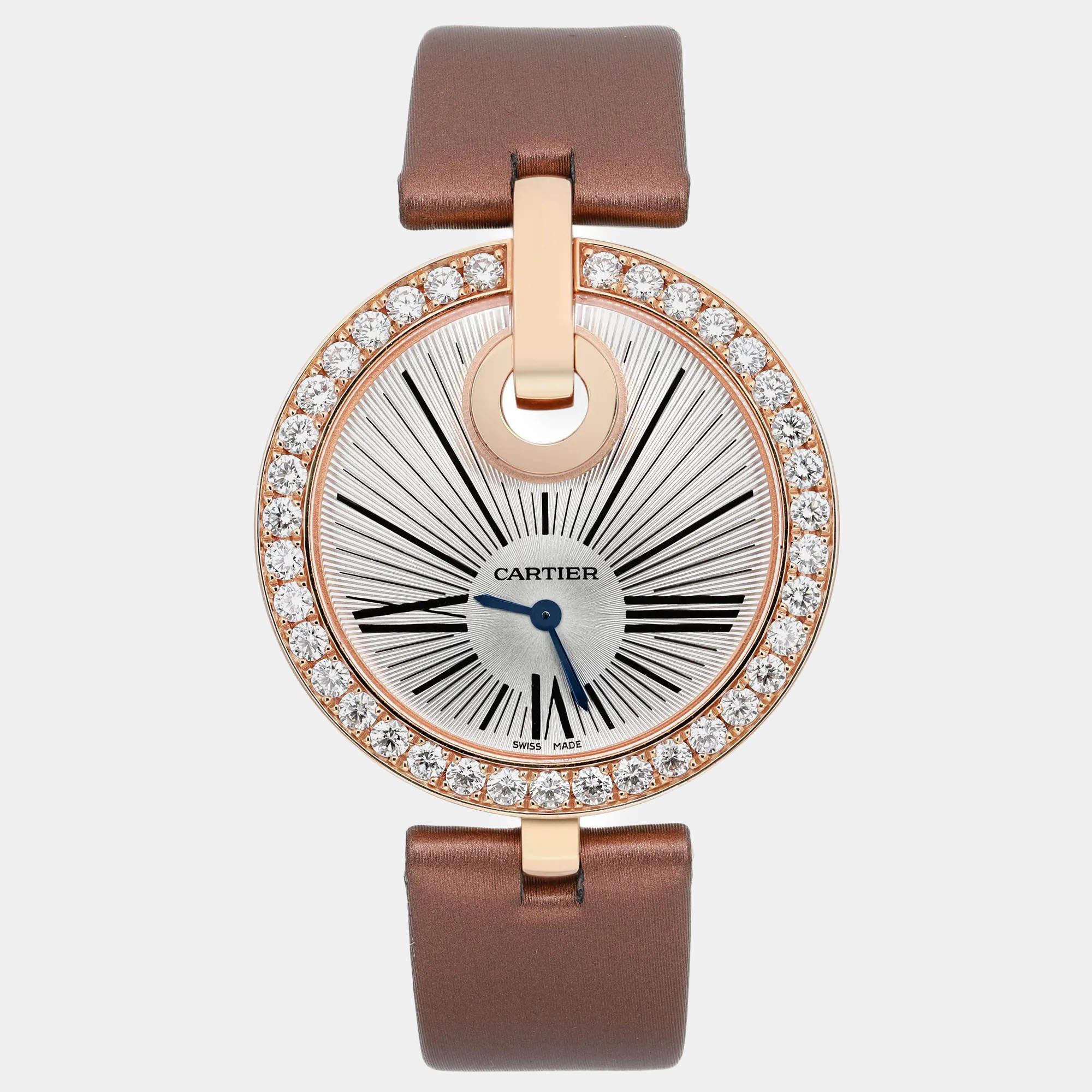 Cartier Silver 18k Rose Gold Captive De Cartier WG600011 Quartz Women's Wristwatch 35 mm