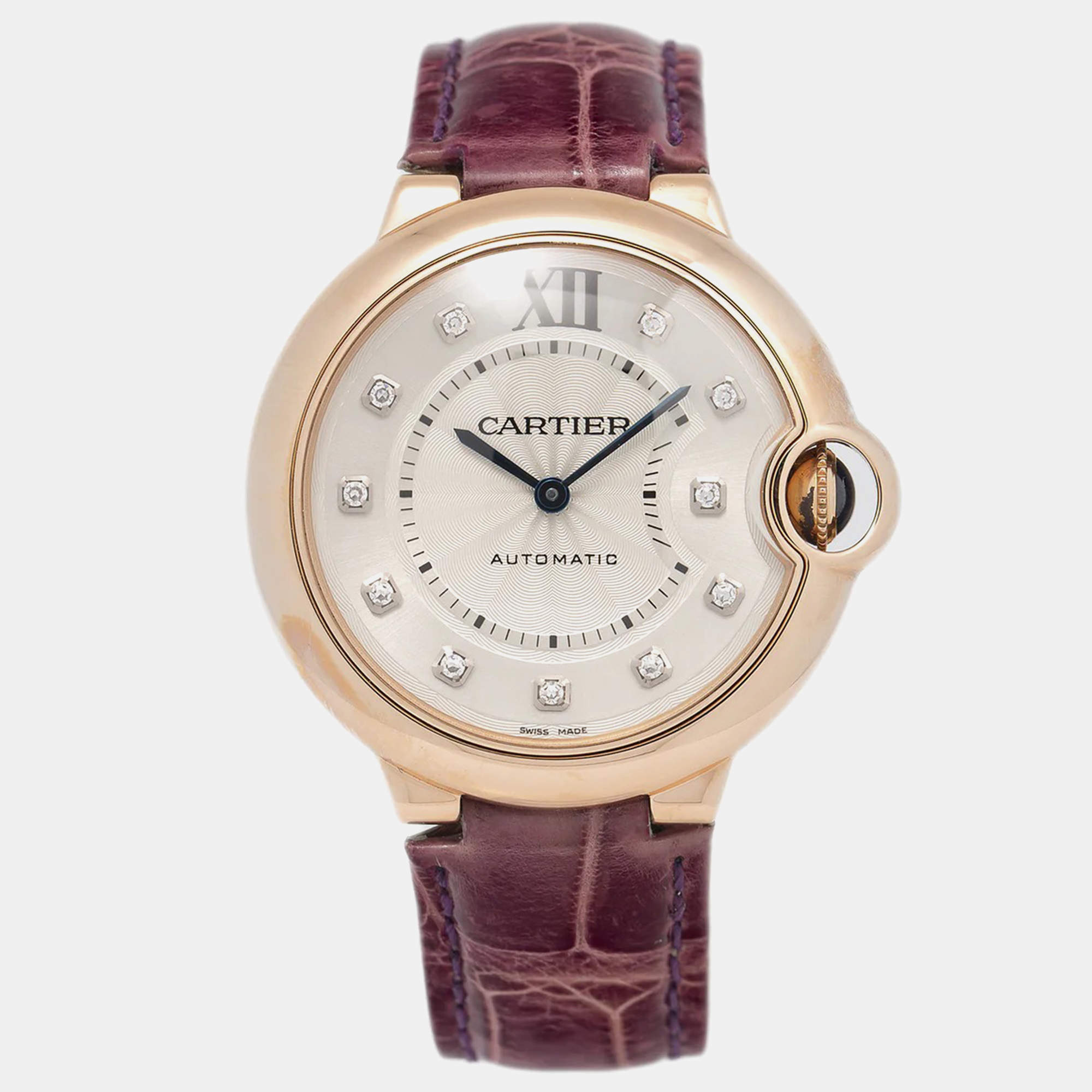 Cartier Cream 18K Rose Gold Ballon Bleu WJBB0010 Automatic Women's Wristwatch 36mm
