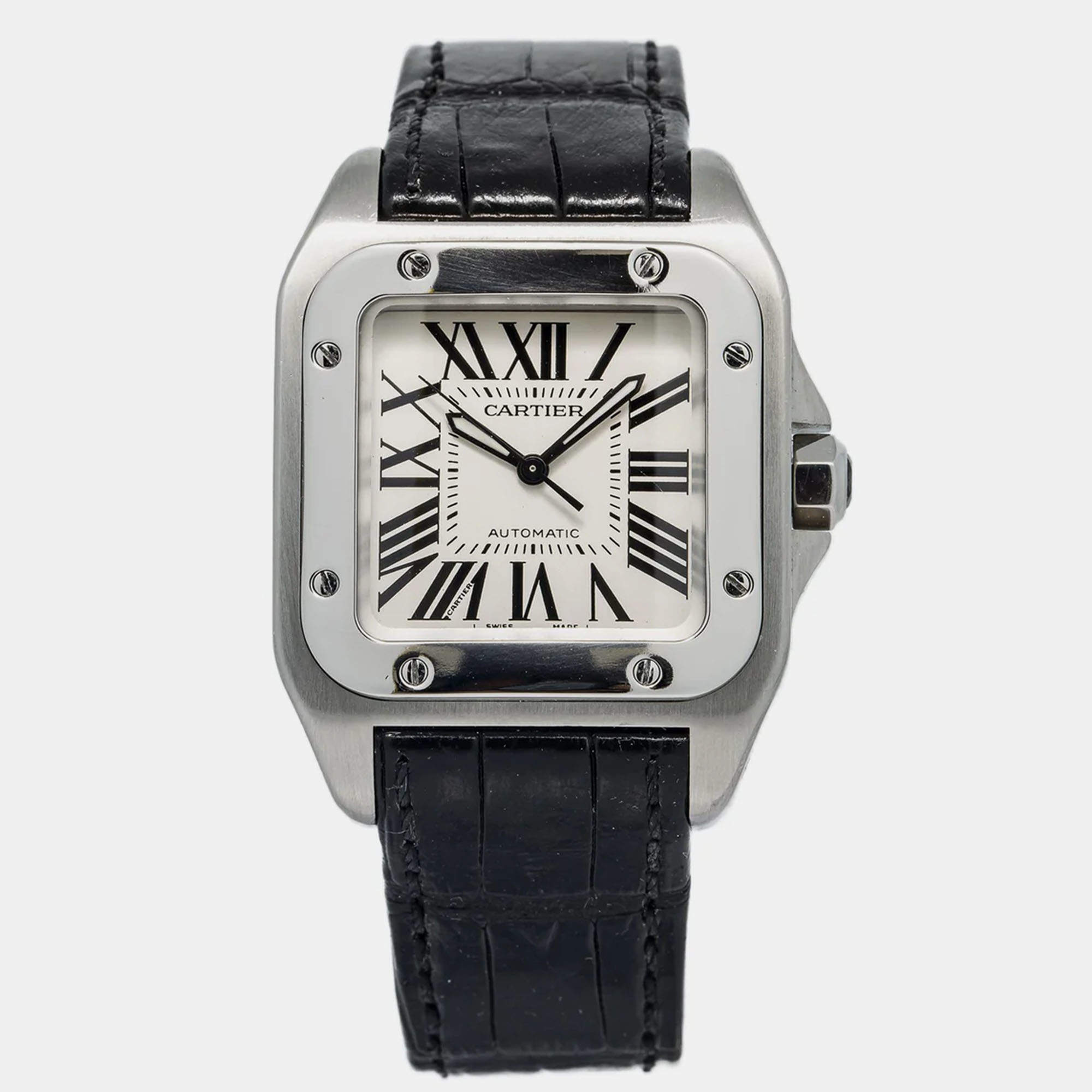 Cartier Santos 100 W20106X8 Automatic Silver Stainless Steel Women's Wristwatch 33 mm