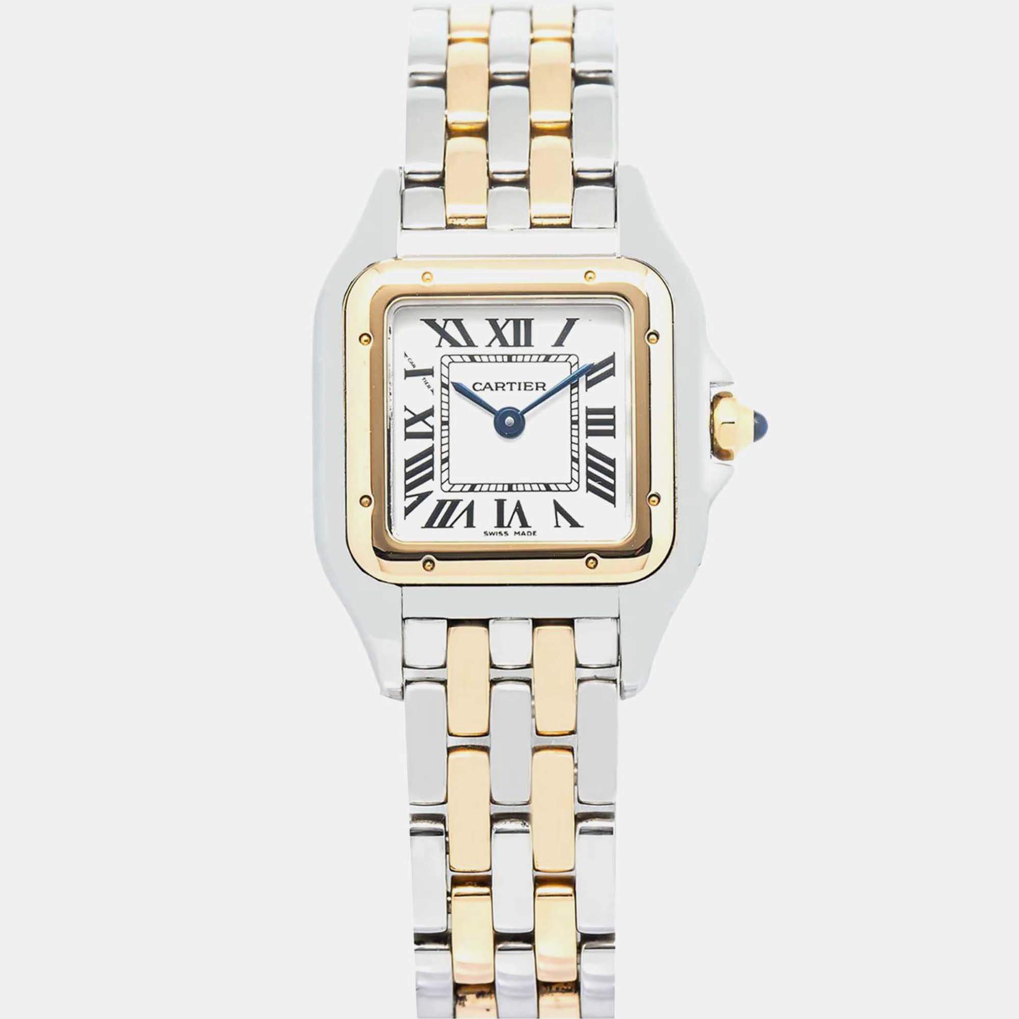 Cartier Panthere W2PN0006 Quartz White 18k Yellow Gold Women's Wristwatch 22 mm