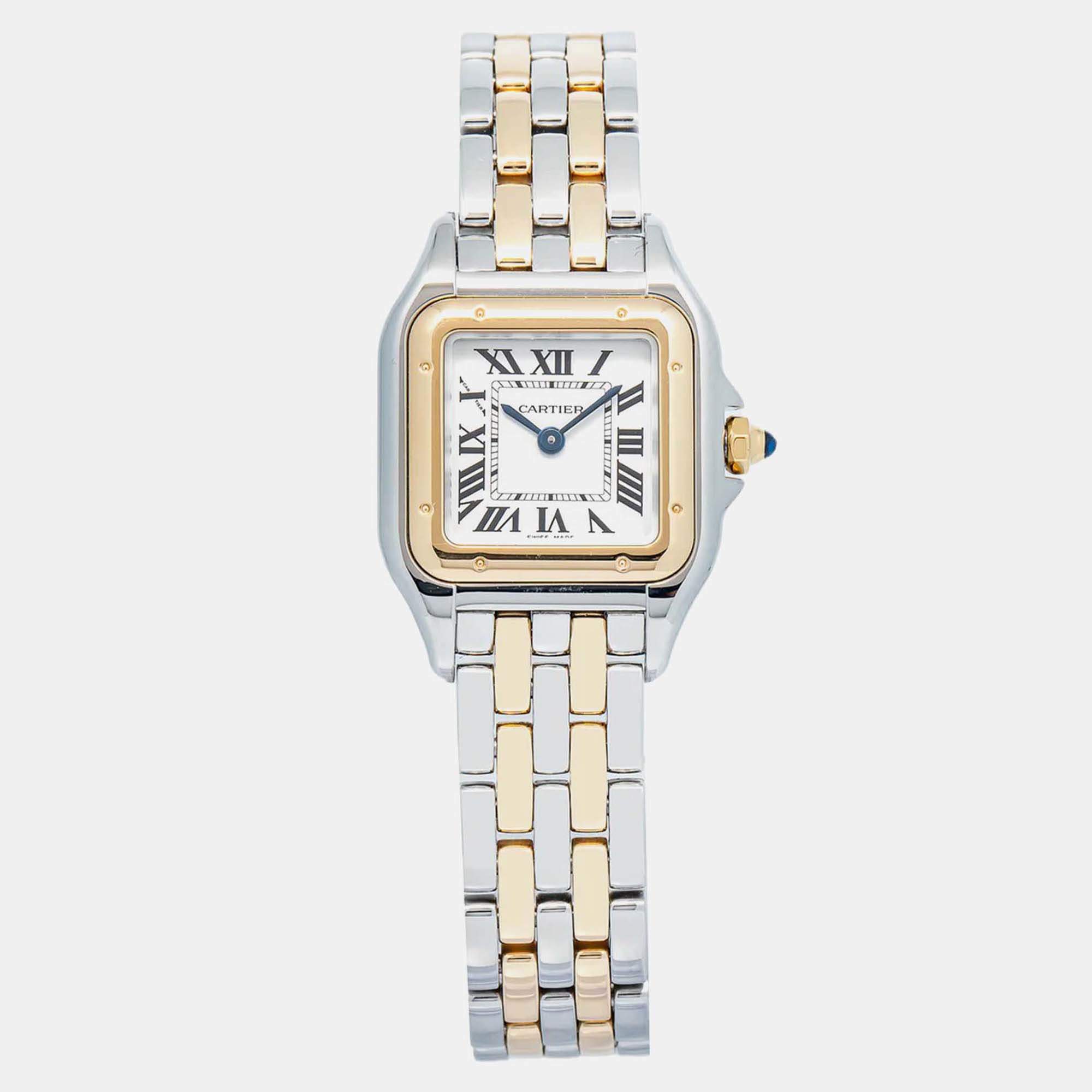 Cartier Panthere W2PN0006 Quartz White 18k Yellow Gold Women's Watch 22 mm