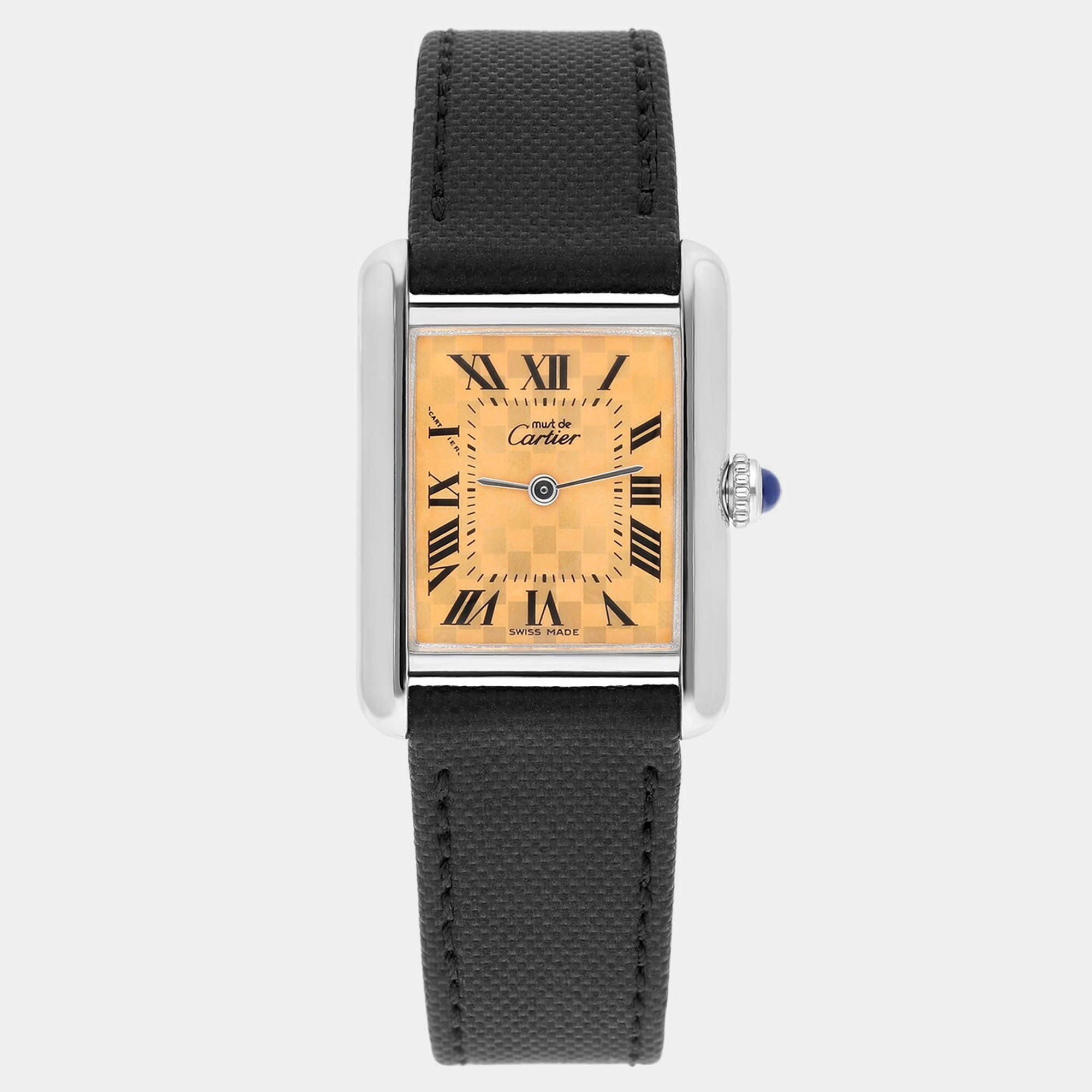 Pre Owned Cartier Must de Tank 2416 Quartz Silver Women's Wristwatch 22 mm