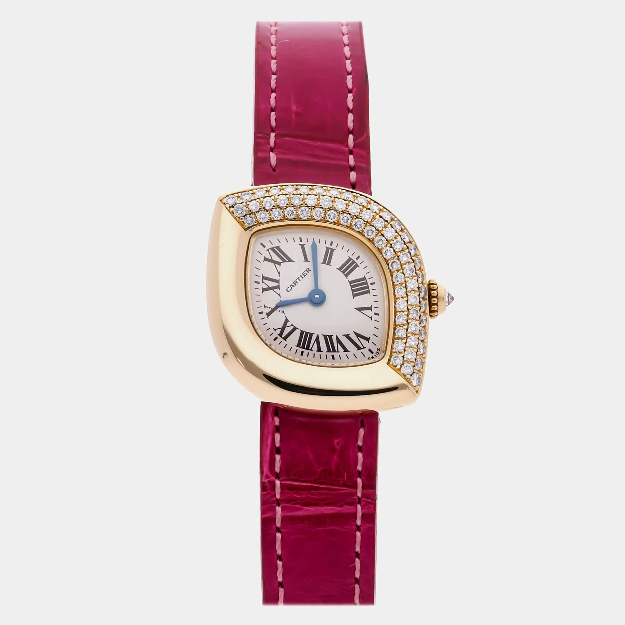 Pre Owned Cartier Navette WA601051 Quartz White 18k Yellow Gold Women’s Wristwatch 31 mm