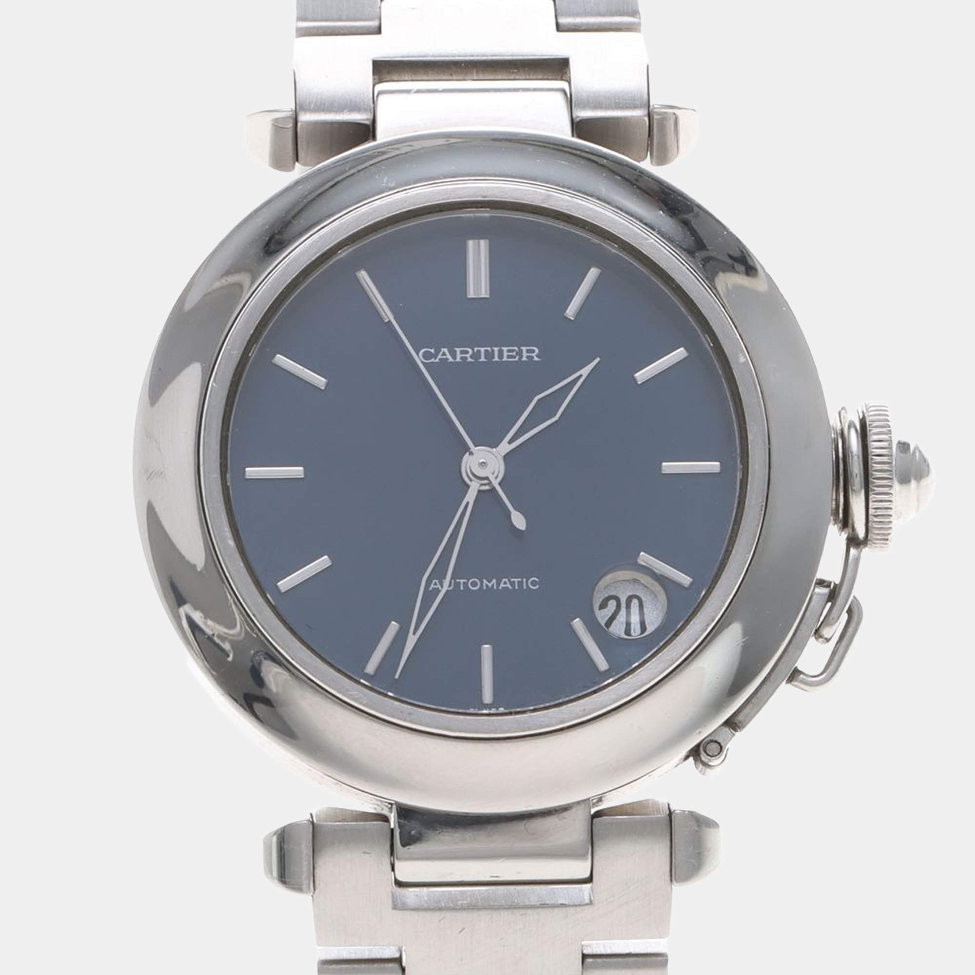 Pre Owned Cartier Pasha W31024M7 Automatic Stainless Steel Men's Wristwatch 35 mm