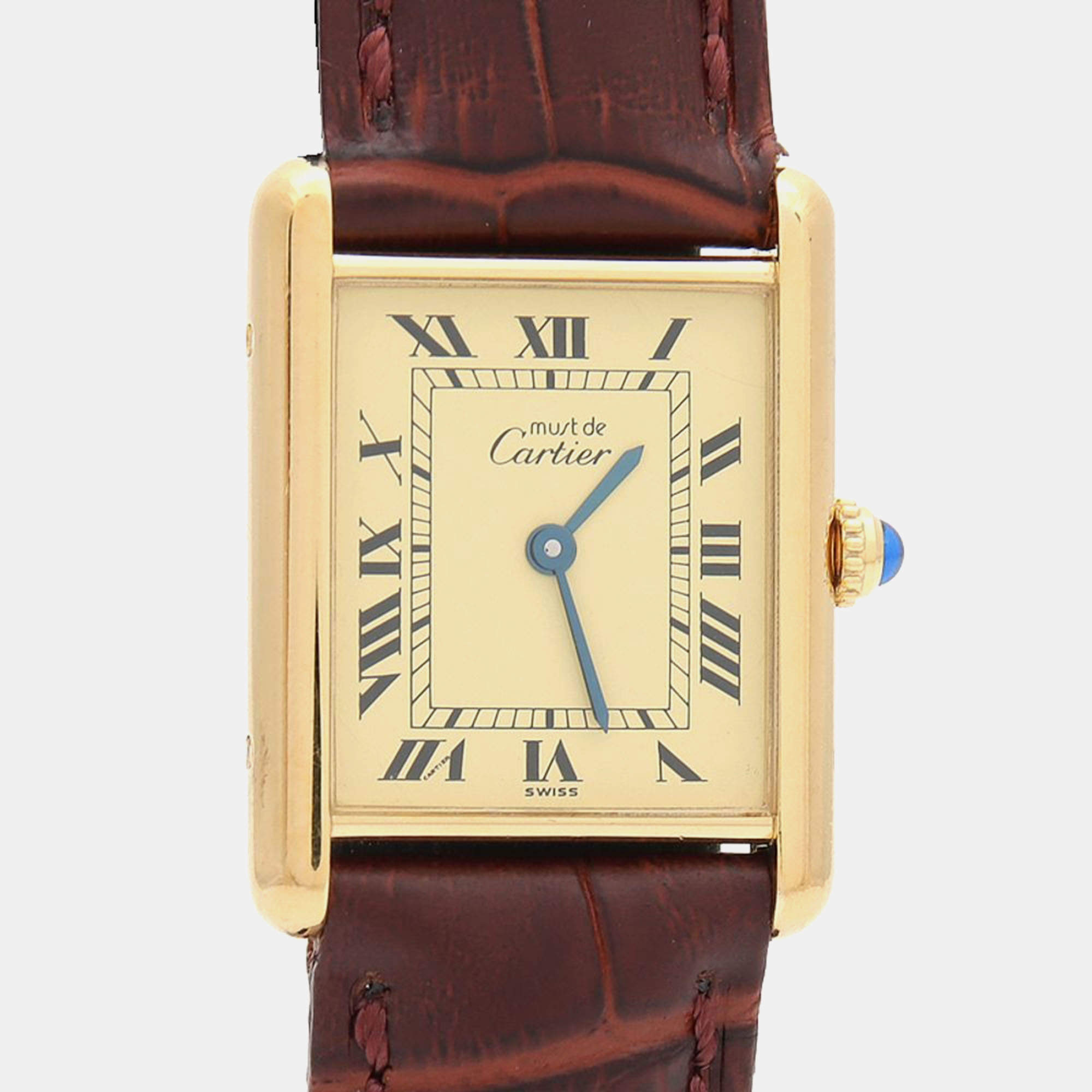 Pre Owned Cartier Tank Must W1002753 Quartz Stainless Steel Womens Wristwatch 23.5 mm