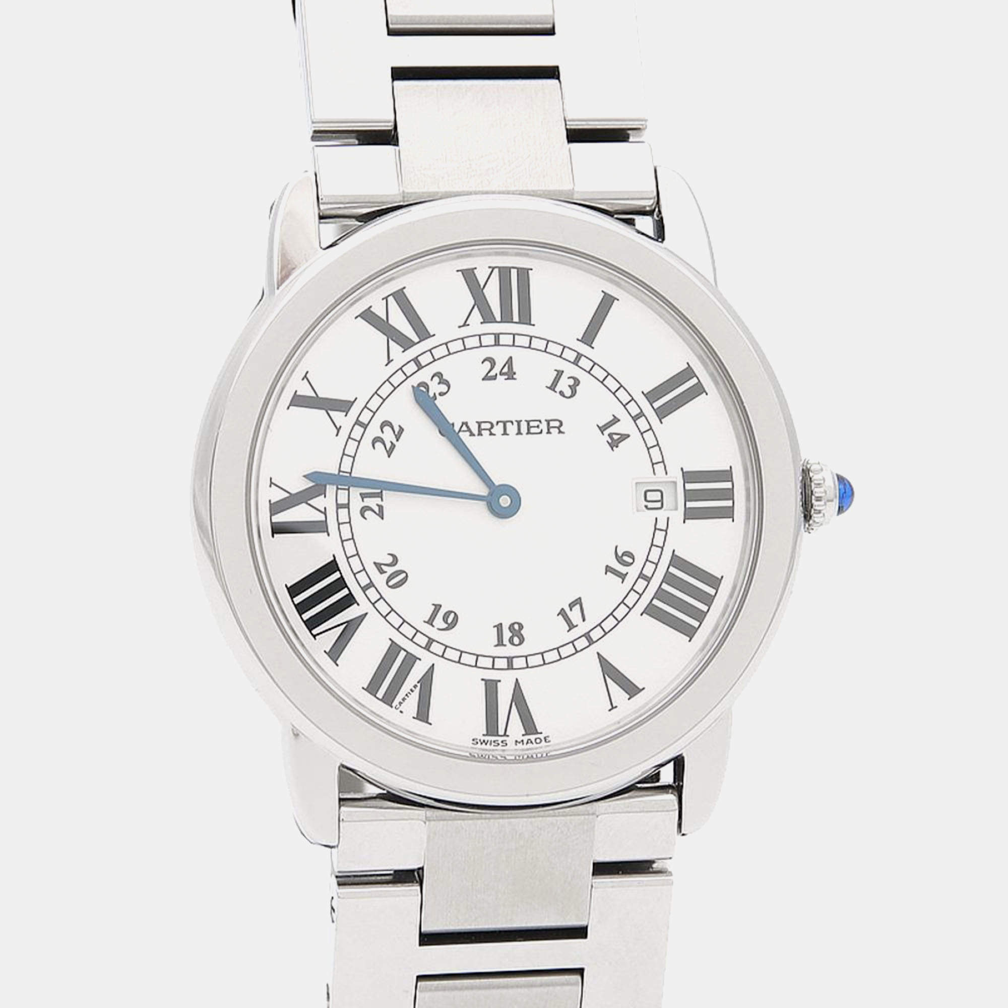 Pre Owned Cartier Ronde Solo W6701005 Quartz Stainless Steel Men's Wristwatch 36 mm