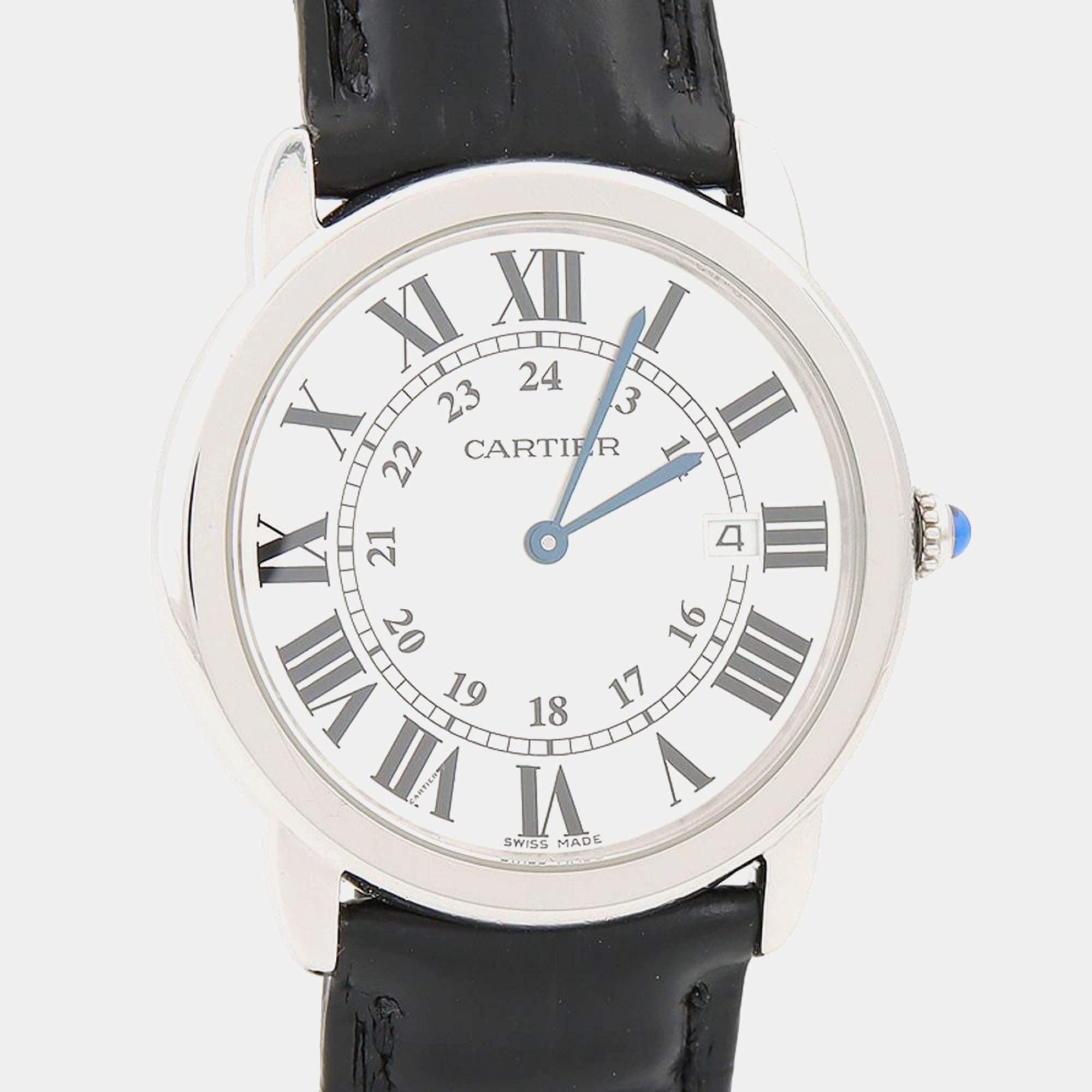 Pre Owned Cartier Ronde Solo W6700255 Quartz Stainless Steel Men's Wristwatch 36 mm