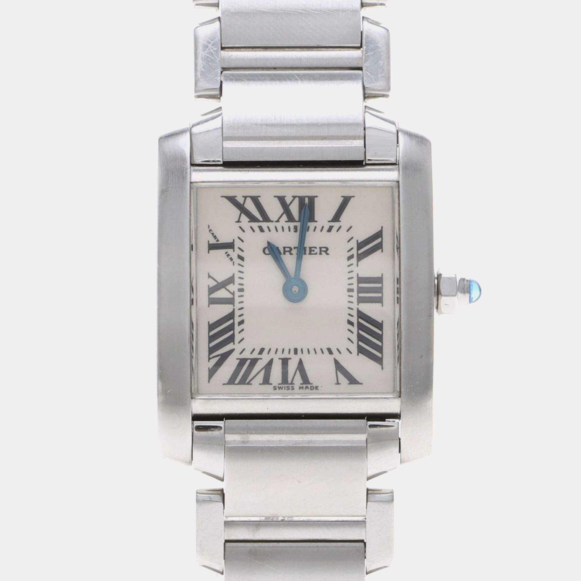 Pre Owned Cartier Tank Francaise W51008Q3 Quartz Stainless Steel Womens Wristwatch 20.5 mm