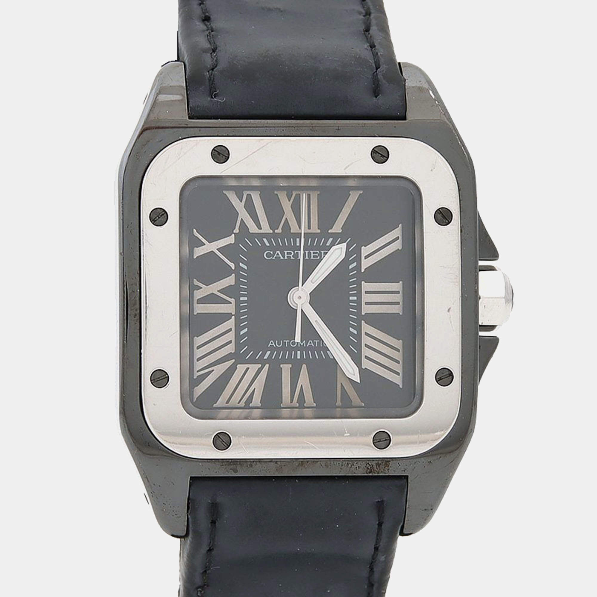 Pre Owned Cartier Santos 100 W2020008 Automatic Stainless Steel Women's Wristwatch 33 mm