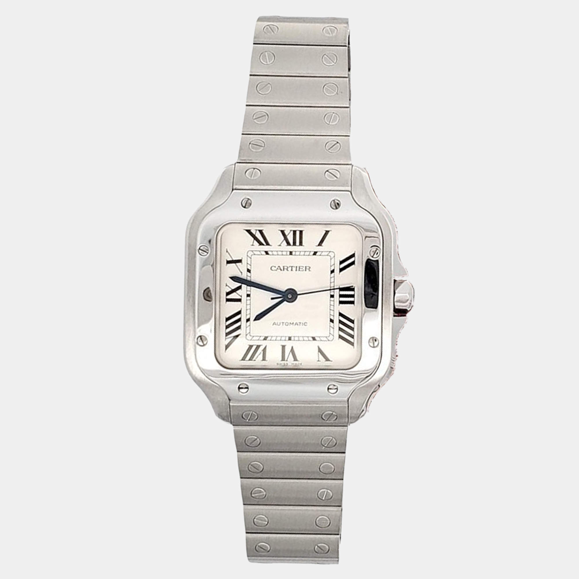 Pre Owned Cartier Santos WSSA0010 Automatic Silver Stainless Steel Women's Wristwatch 35 mm
