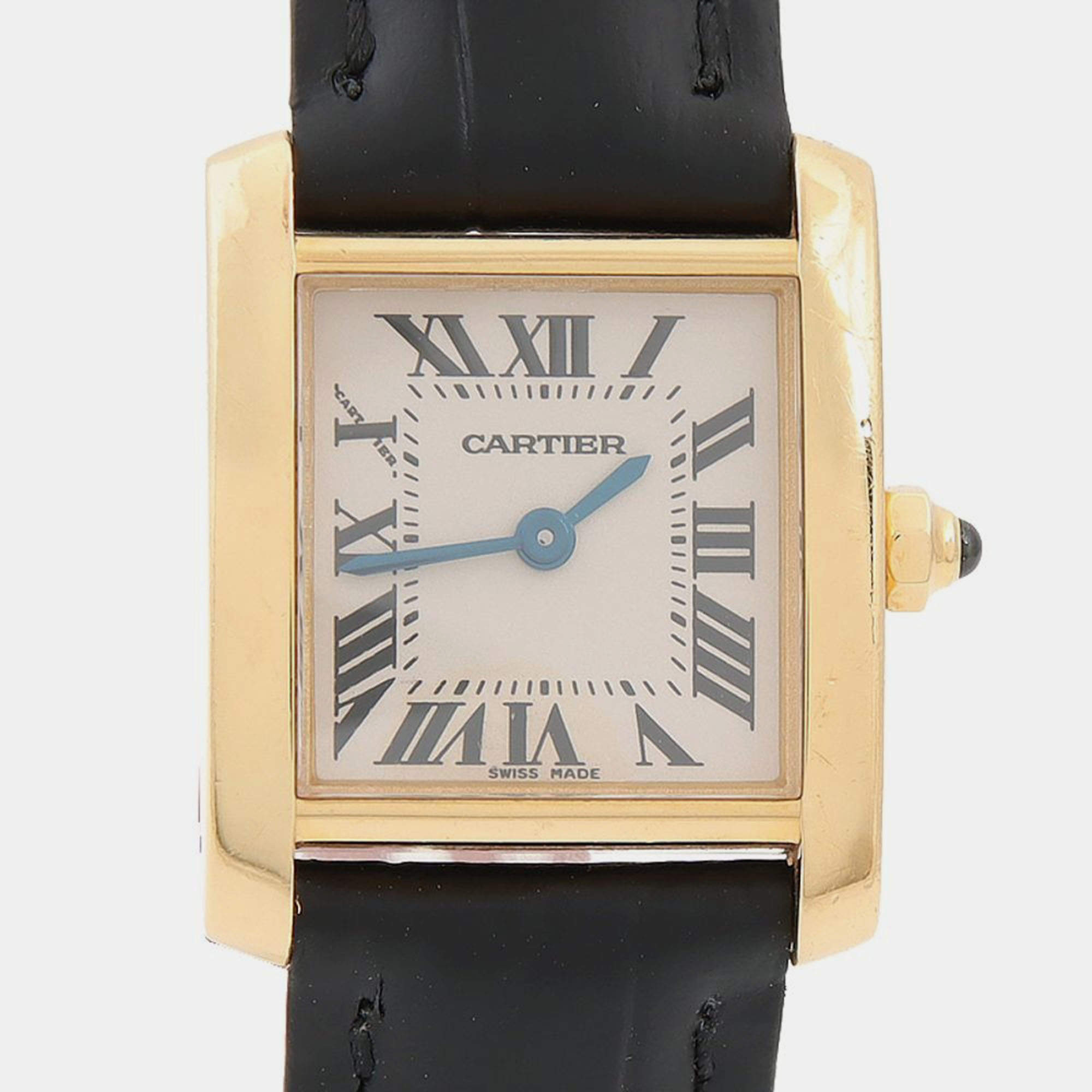 Pre Owned Cartier Tank Francaise W5000256 Quartz Yellow Gold Women's Wristwatch 18.5 mm