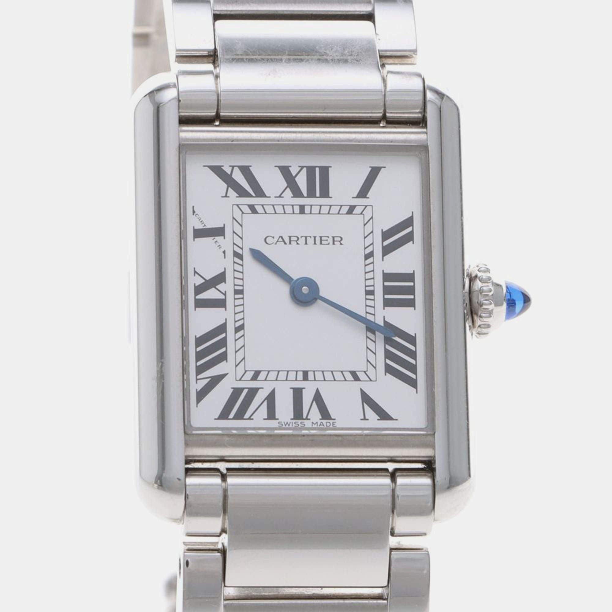 Pre Owned Cartier Tank Must WSTA0051 Quartz Stainless Steel Women's Wristwatch 22 mm
